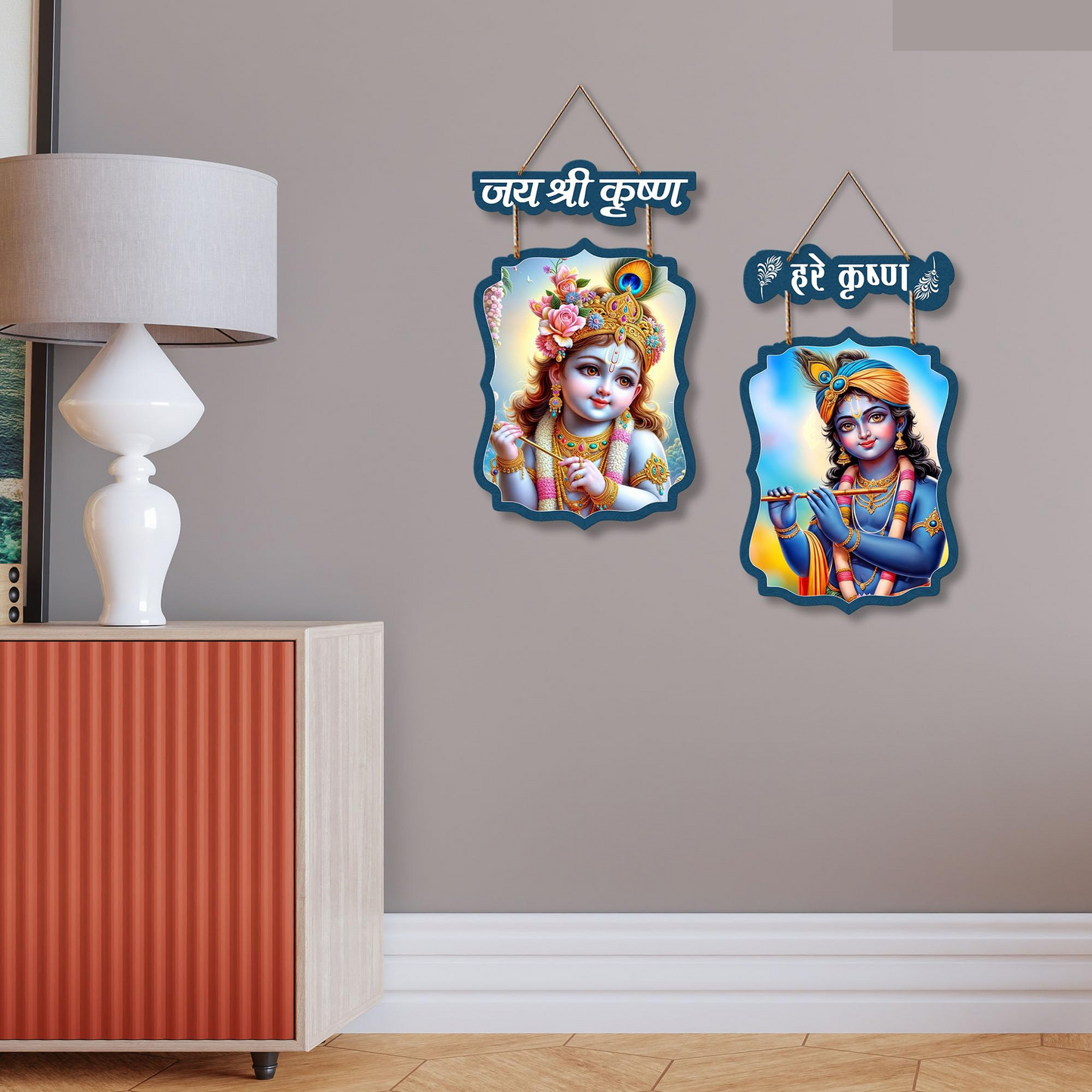 Krishna Wooden Wall Hanging Decoration Items for Home | Gifts | Bedroom | Wooden Wall Hanger | Mdf Wall Artwork Decoration for Living Room | Modern Decor Items