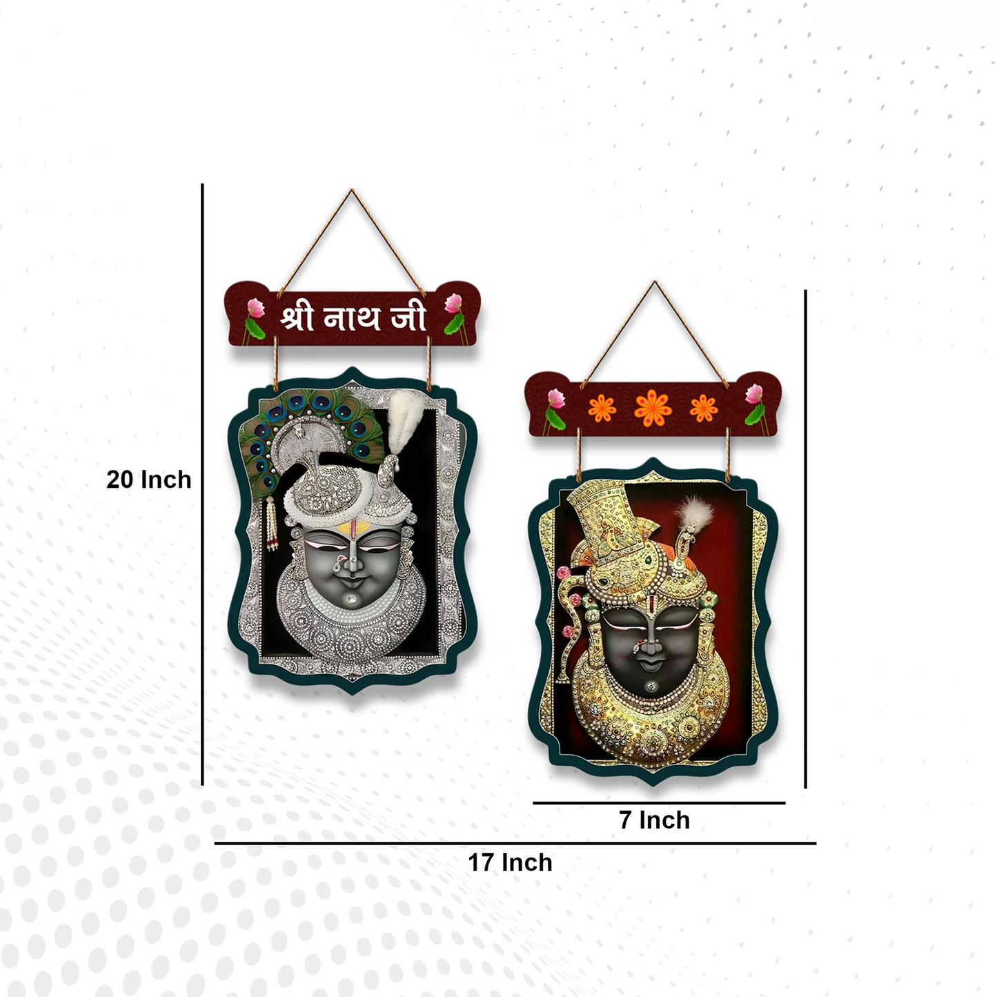 Shree Nath Wooden Wall Hanging Decoration Items for Home | Gifts | Bedroom | Wooden Wall Hanger | Mdf Wall Artwork Decoration for Living Room
