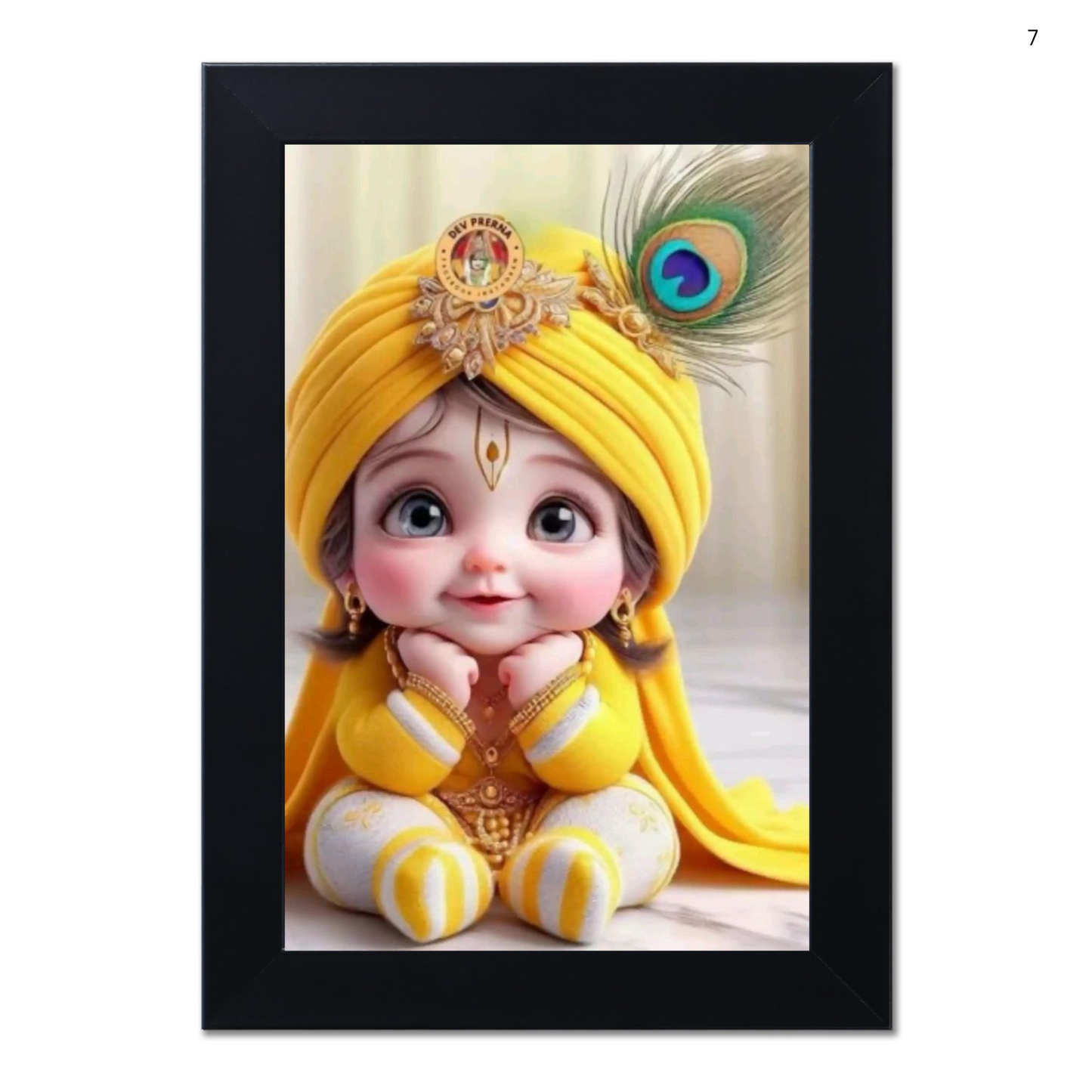 Shri Bal Gopal Painting for Pregnant Women | Kanha Ji Poster | Laddu Lord Makhan Chor | Walls Home Bedroom Living Room Decoration Gift.