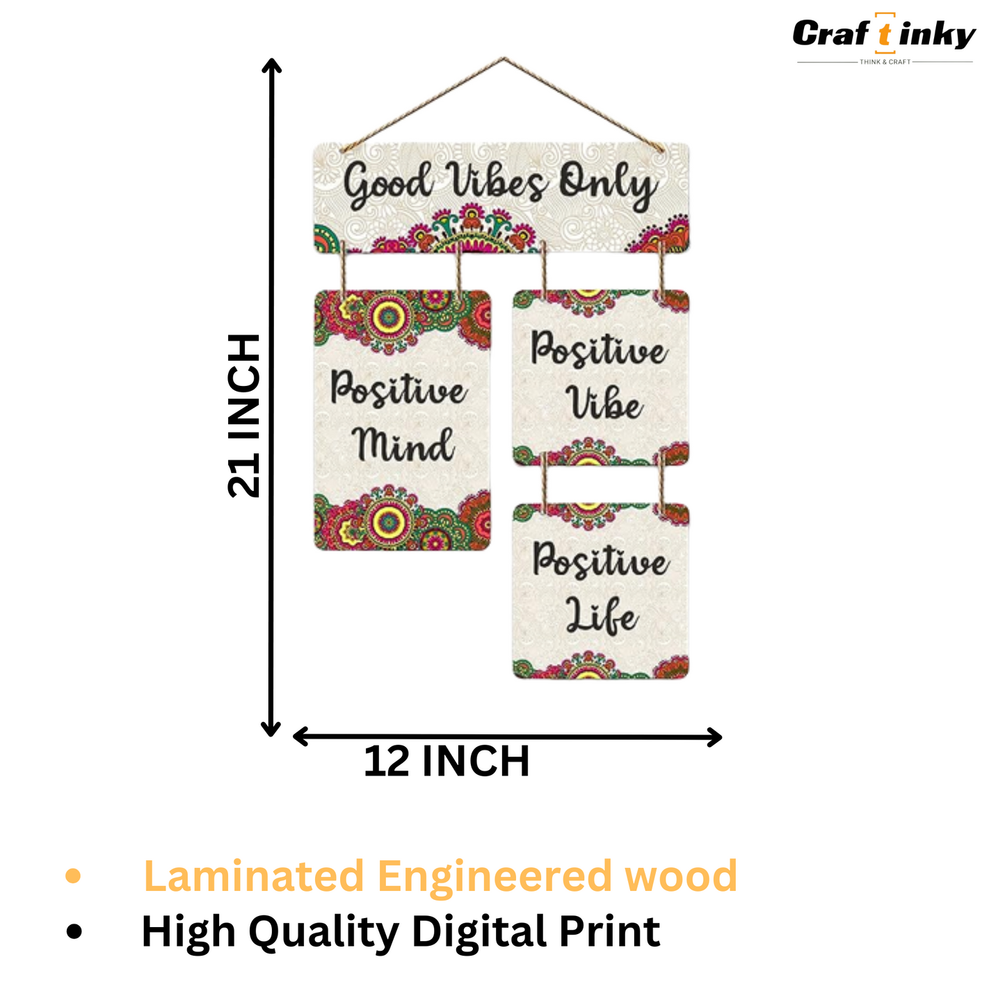 Positive Vibes Only Wall Hanging Elevate Your Space With Inspiration