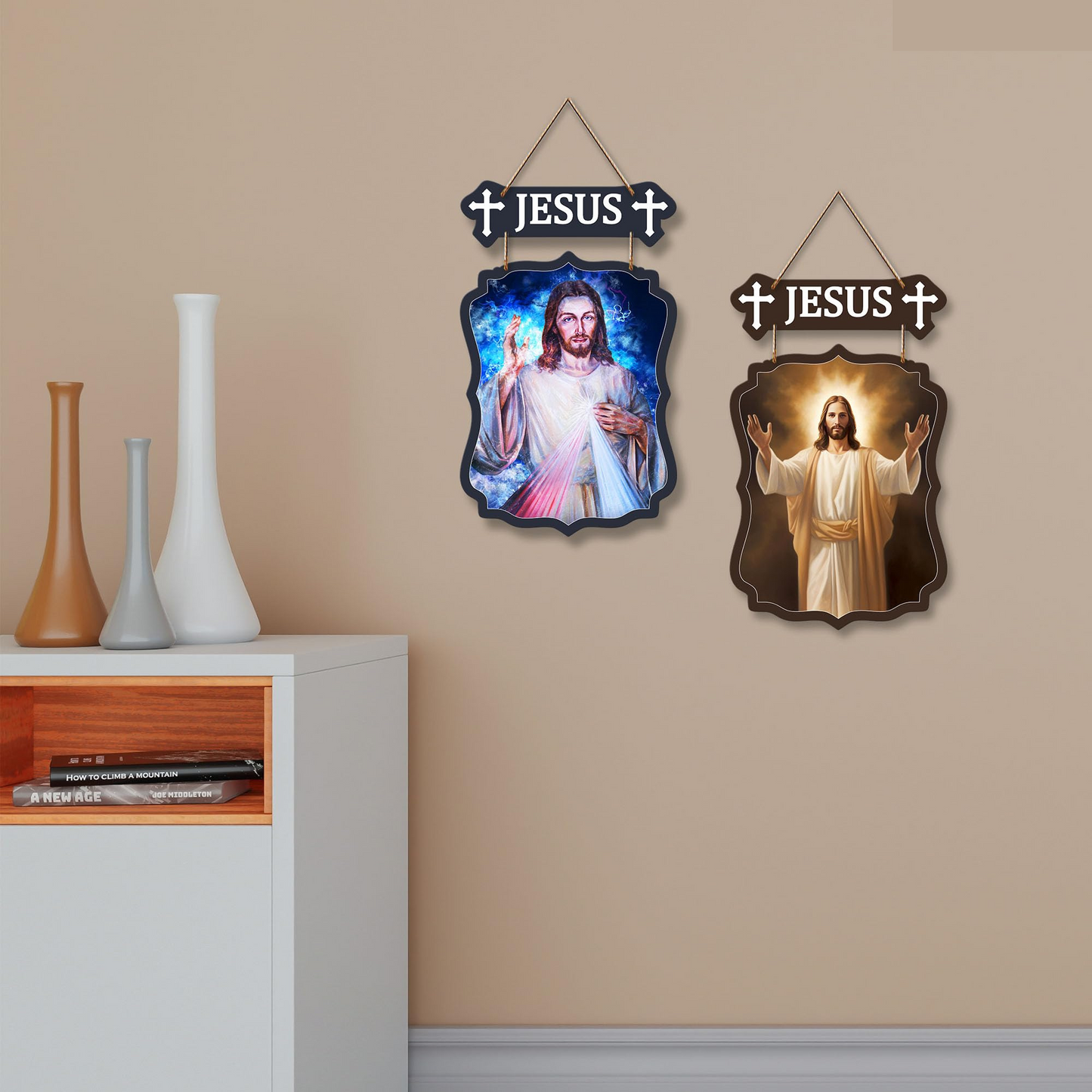 Jesus Wooden Wall Hanging Decoration Items for Home | Gifts | Bedroom | Wooden Wall Hanger | Mdf Wall Artwork Decoration for Living Room | Modern Decor Items