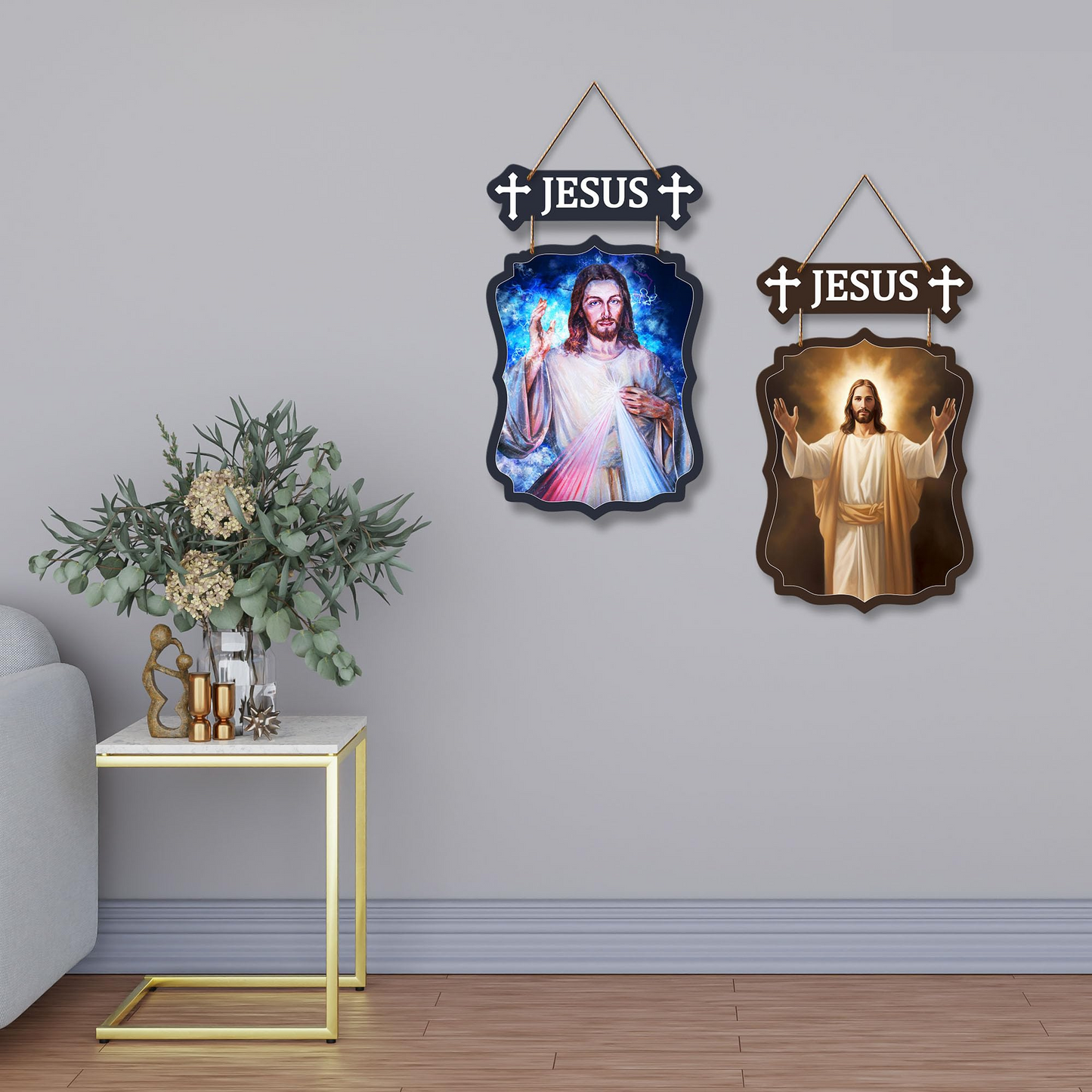 Jesus Wooden Wall Hanging Decoration Items for Home | Gifts | Bedroom | Wooden Wall Hanger | Mdf Wall Artwork Decoration for Living Room | Modern Decor Items