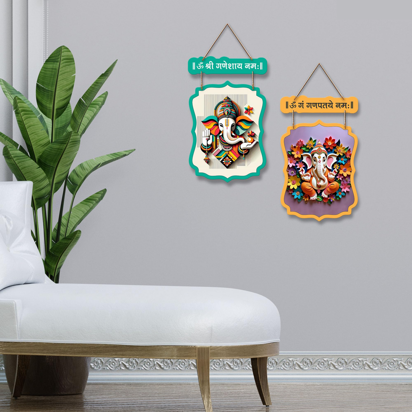 Ganesha Wooden Wall Hanging Decoration Items for Home | Gifts | Bedroom | Wooden Wall Hanger | Mdf Wall Artwork Decoration for Living Room | Modern Decor Items