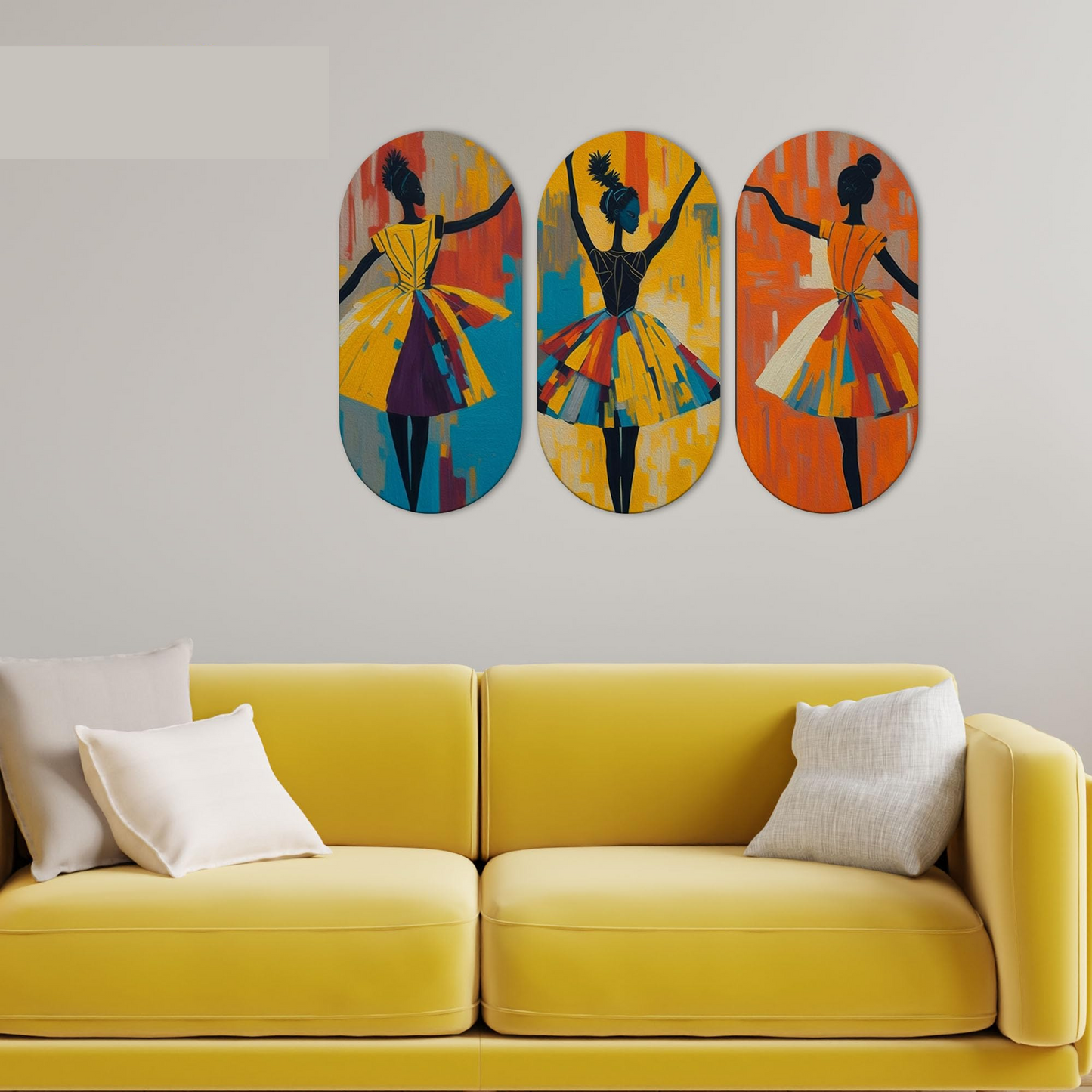 Abstract Art Dancers Wood Wall Hanging Decoration Items for Home | Gifts | Wooden Wall Hanger | Mdf Wall Decoration for Living Room
