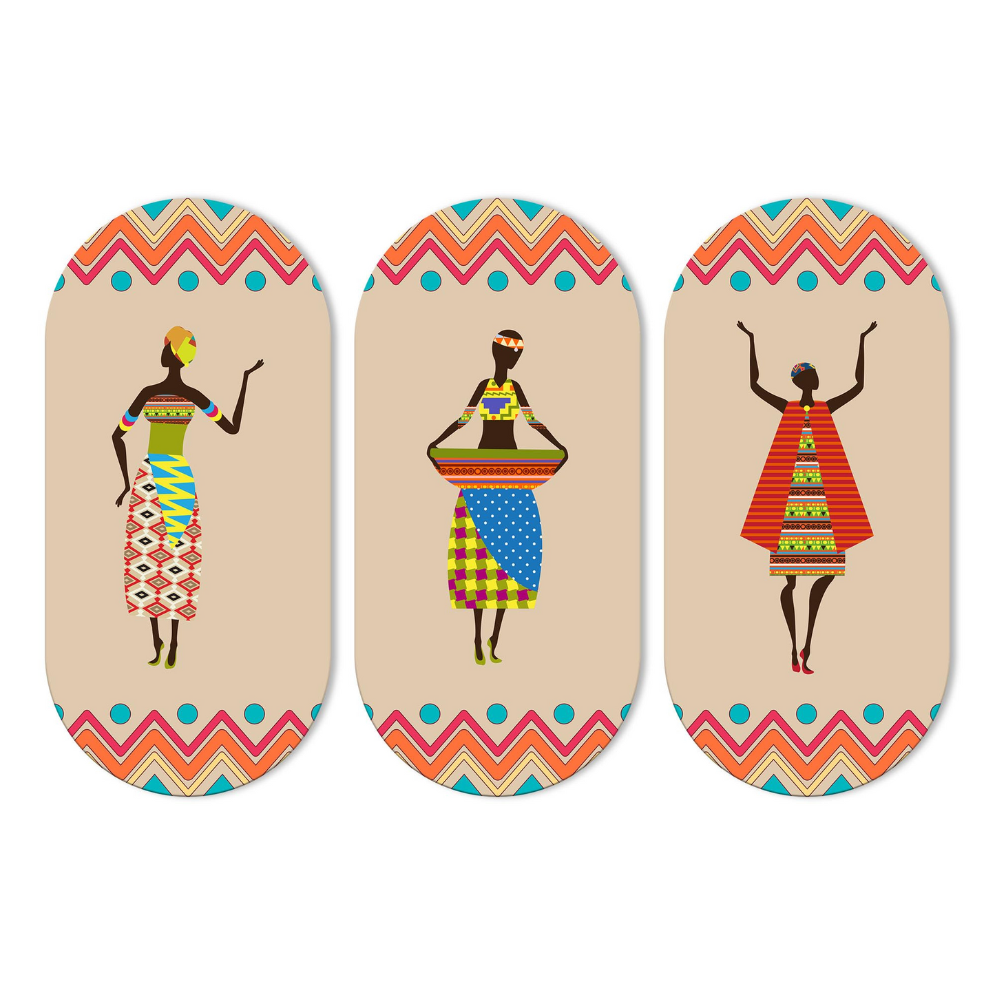 African Women Dancing Warli Art Wooden Wall Hanger for Home | Office | Living Room | Gift | Modern Decoration Items | Kitchen Wall Decor