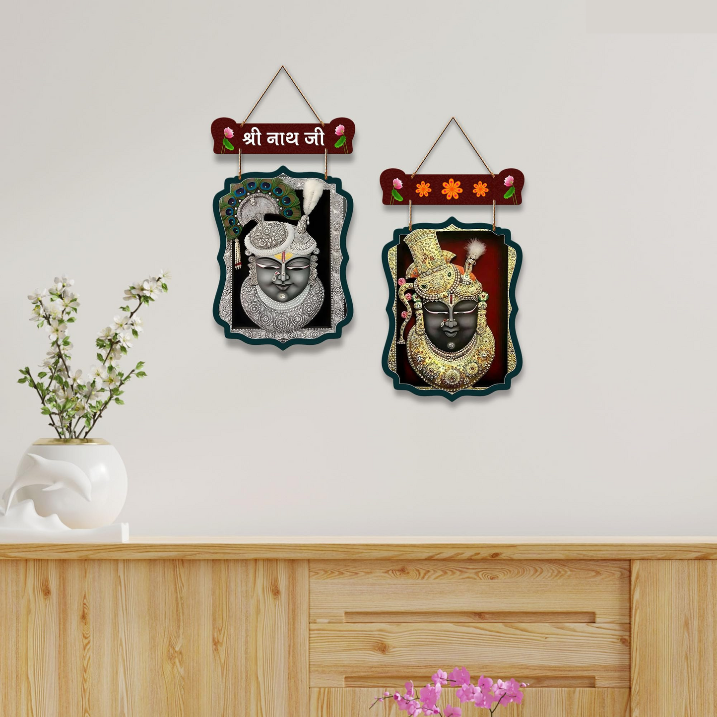Shree Nath Wooden Wall Hanging Decoration Items for Home | Gifts | Bedroom | Wooden Wall Hanger | Mdf Wall Artwork Decoration for Living Room