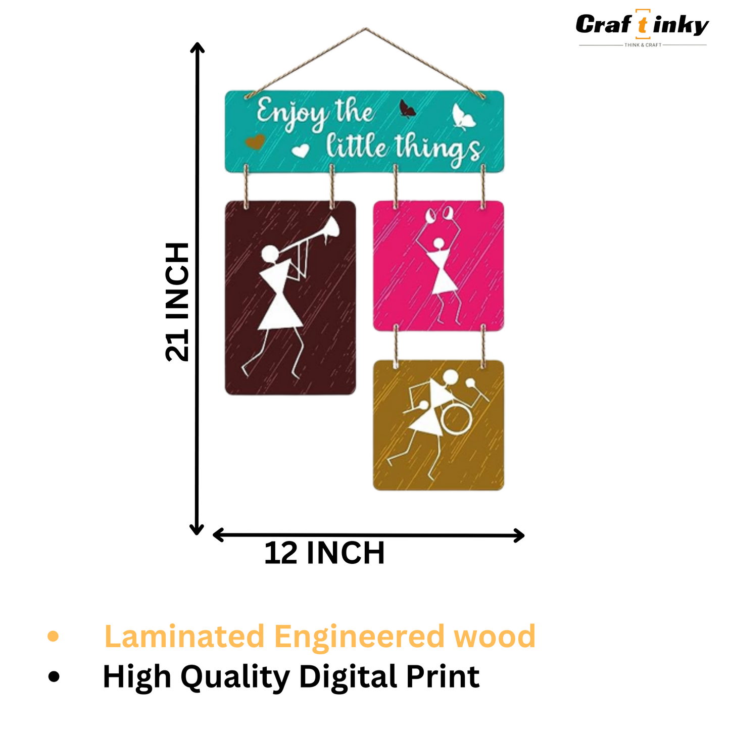 Enjoy The Little Things Wall Hanging Inspirational Engineered Wood Decor