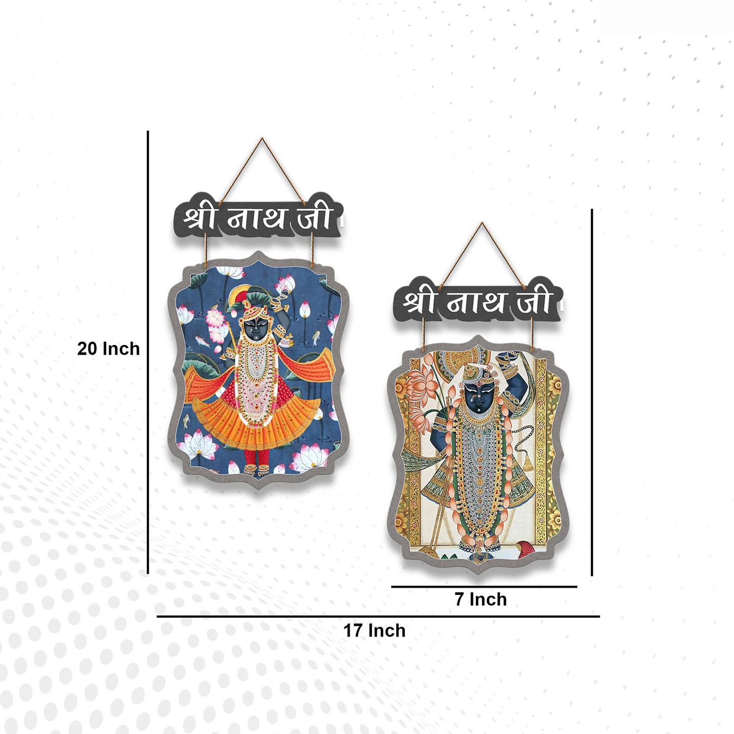 Shree Nath Wooden Wall Hanging Decoration Items for Home | Gifts | Bedroom | Wooden Wall Hanger | Mdf Wall Artwork Decoration for Living Room | Modern Decor Items