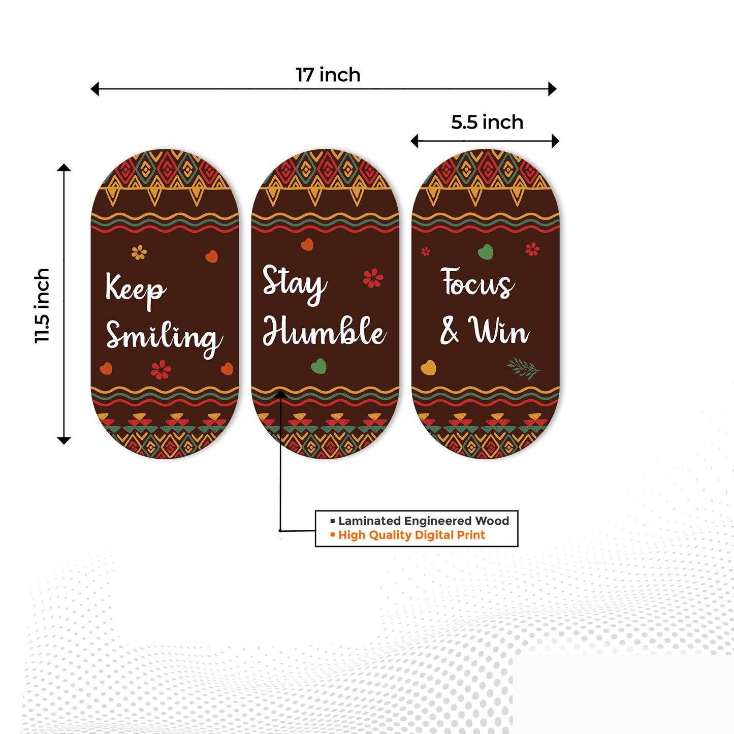 Keep Smiling Positive Quotes Printed Wooden Wall Hanger for Home | Office | Living Room | Gift | Modern Decoration Items | Kitchen Wall Decor