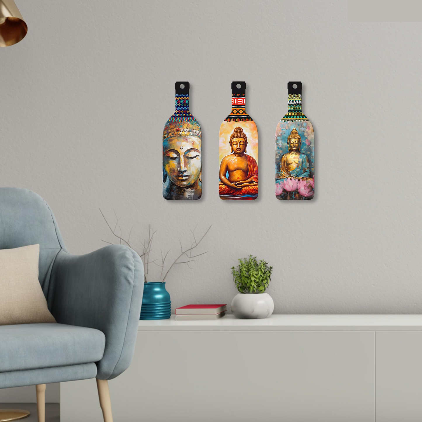 Meditating Gautam Buddha Wooden Wall Hanging for Home Decor | Decoration Items for Livingroom | Art Item for Office