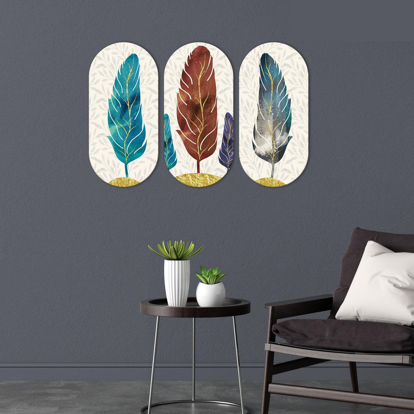 Feather Wooden Wall Hanging Decoration Items for Home | Gifts | Bedroom | Wooden Wall Hanger | Mdf Wall Decoration for Living Room | Artworks | Modern Decor Items