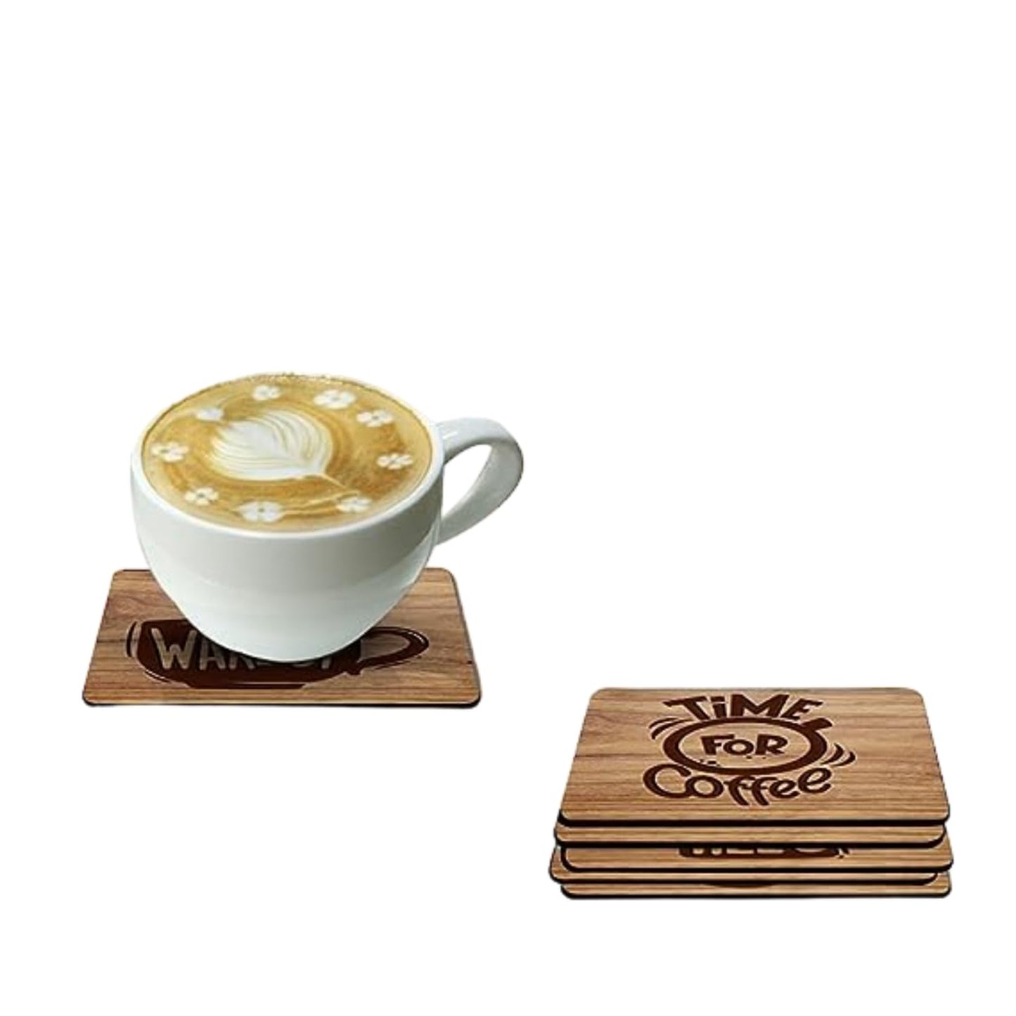 Life Begins After Tea Tea coffee Coaster Set Engineered Wood Drinkware Accessories