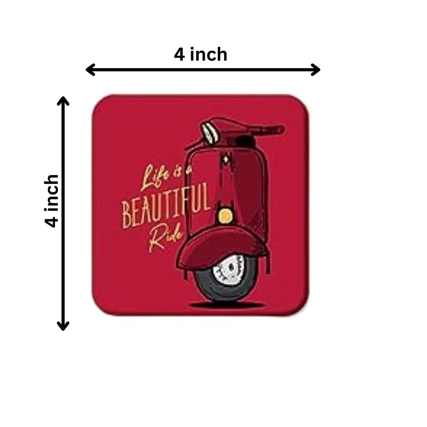 Baby Monk Design Tea coffee Coaster Set Engineered Wood Inspirational Drinkware Accessories