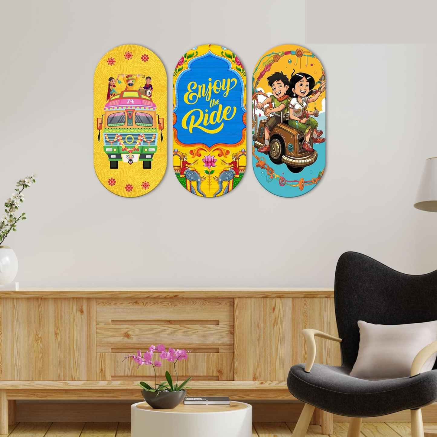 Enjoy The Ride Travel Quote Wooden Wall Hanger for Home | Office | Living Room | Gift | Modern Decoration Items | Kitchen Wall Decor