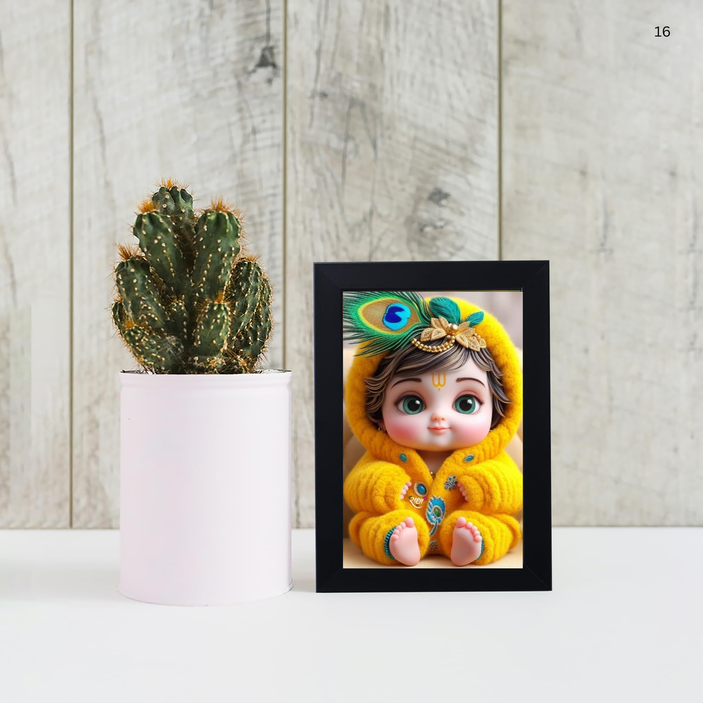 Baby Krishna God Wall Photo Frame for Home Decor Bedroom Pooja Room,Kids Room, Living Room
