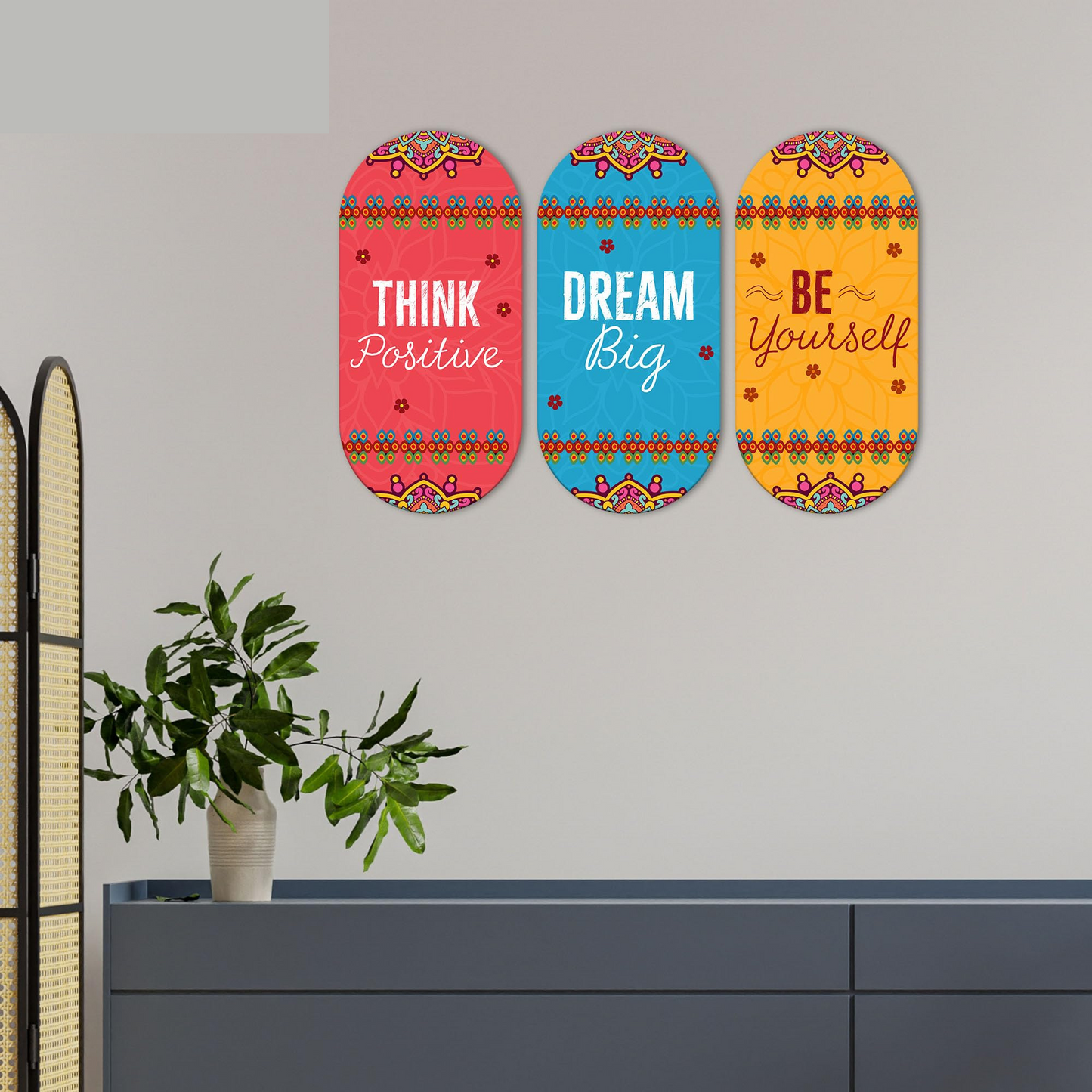 Positive Quotes Printed Wooden Wall Hanger for Home | Office | Living Room | Gift | Modern Decoration Items | Kitchen Wall Decor