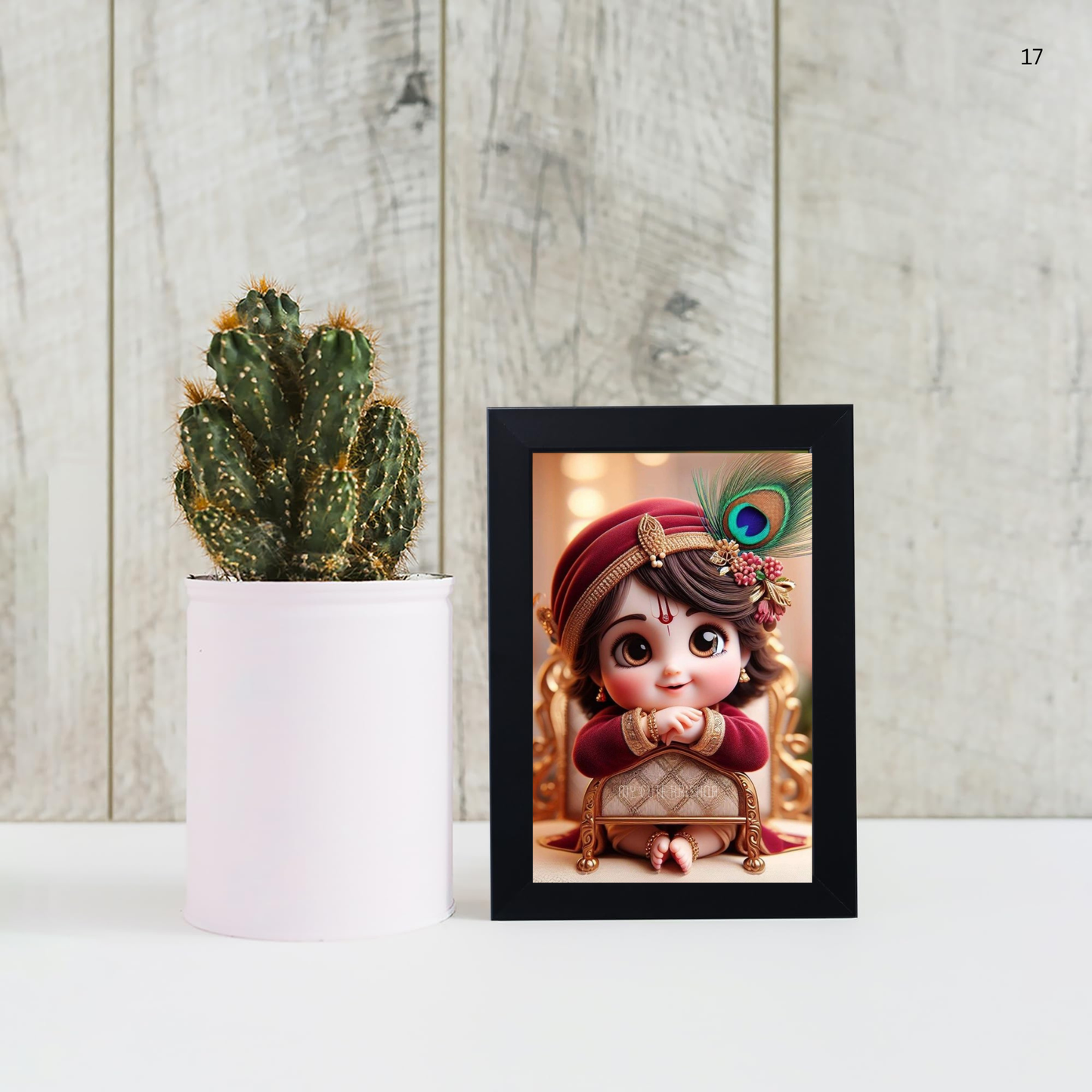 Baby Krishna God Wall Photo Frame for Home Decor Bedroom Pooja Room,Kids Room, Living Room