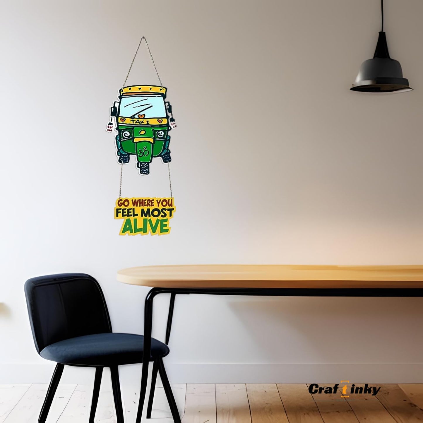 Taxi Design Wall Hanging go Where You Feel Alive Quote Adventure ready Decor