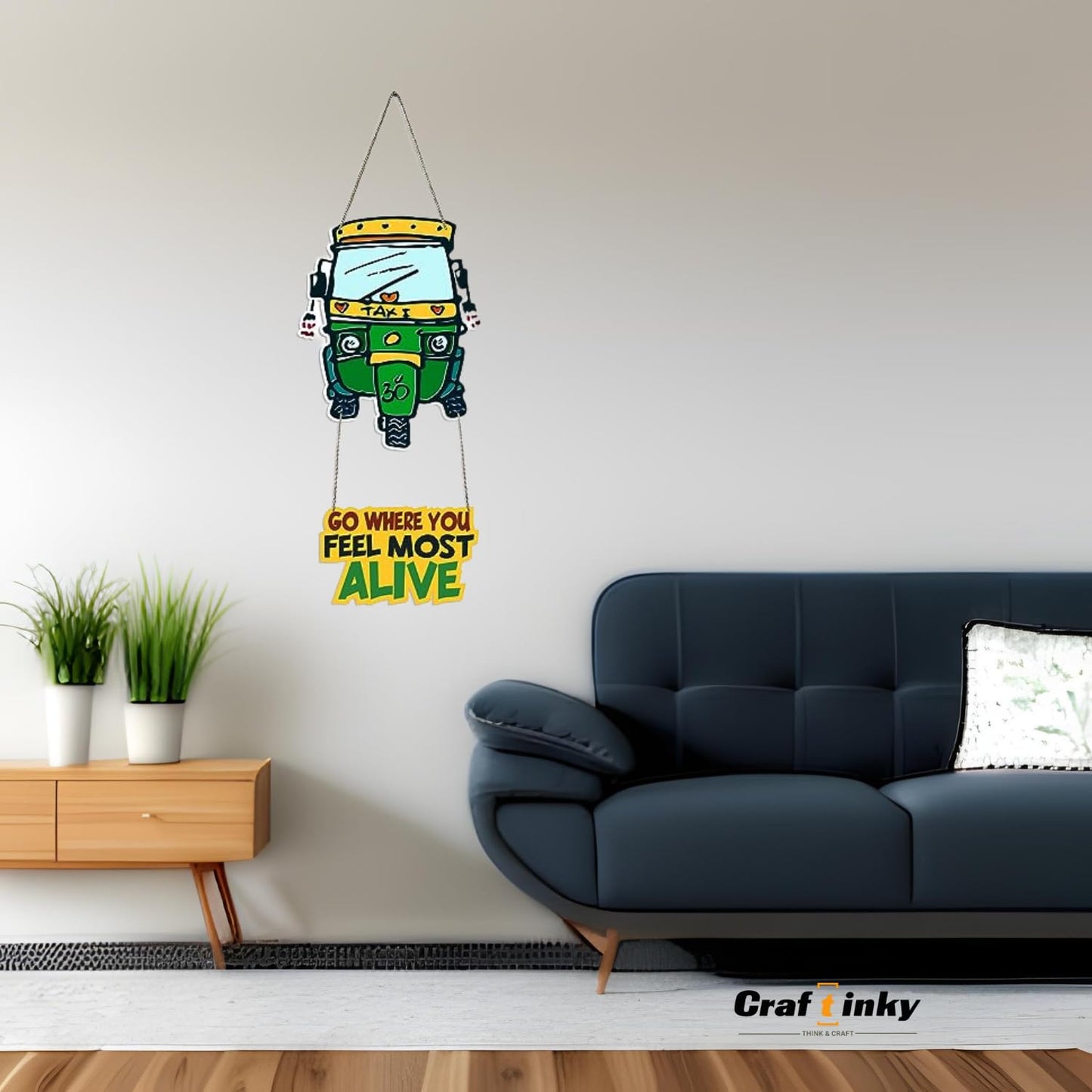Taxi Design Wall Hanging go Where You Feel Alive Quote Adventure ready Decor