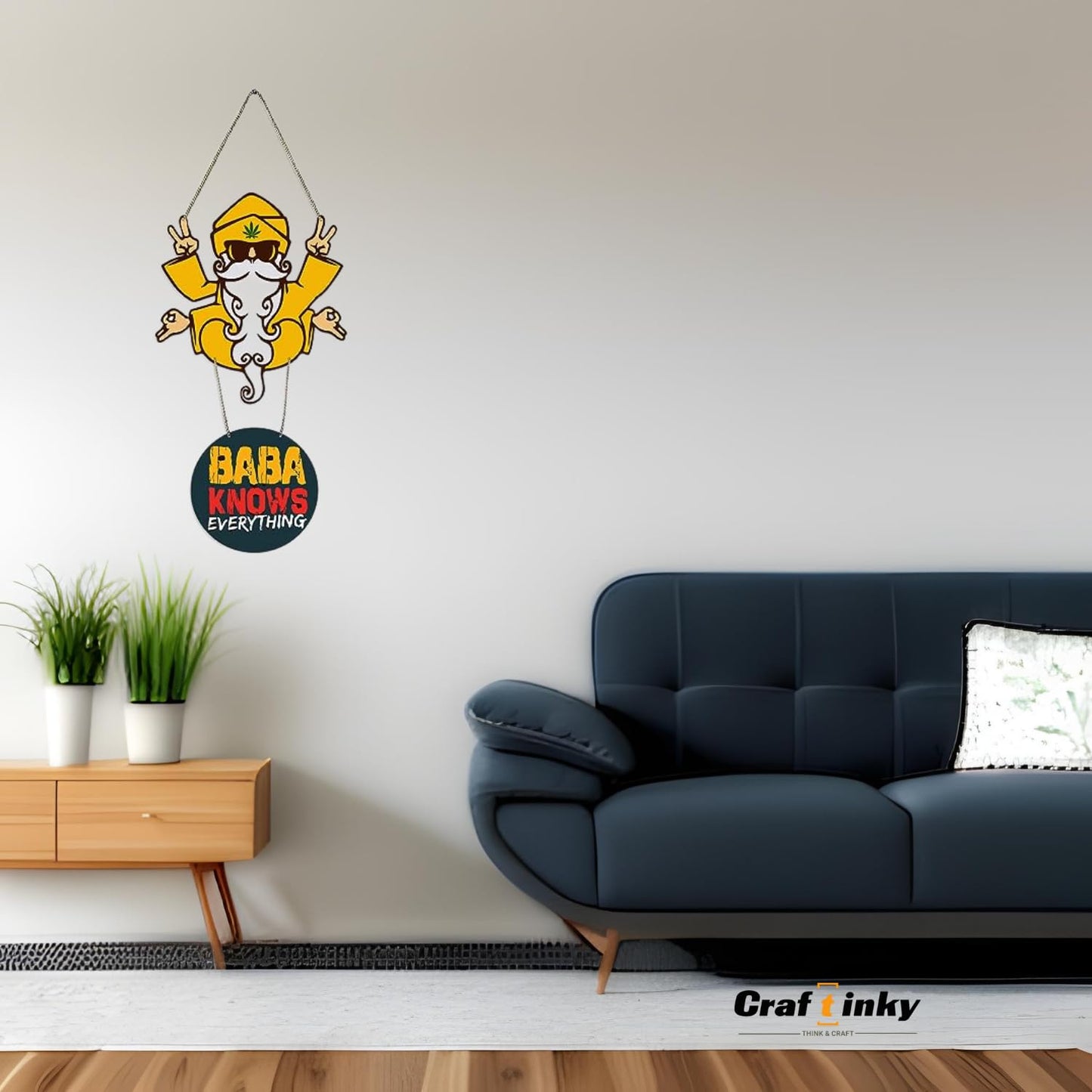 Baba Knows Everything Wall Hanging Quirky Engineered Wood Decor