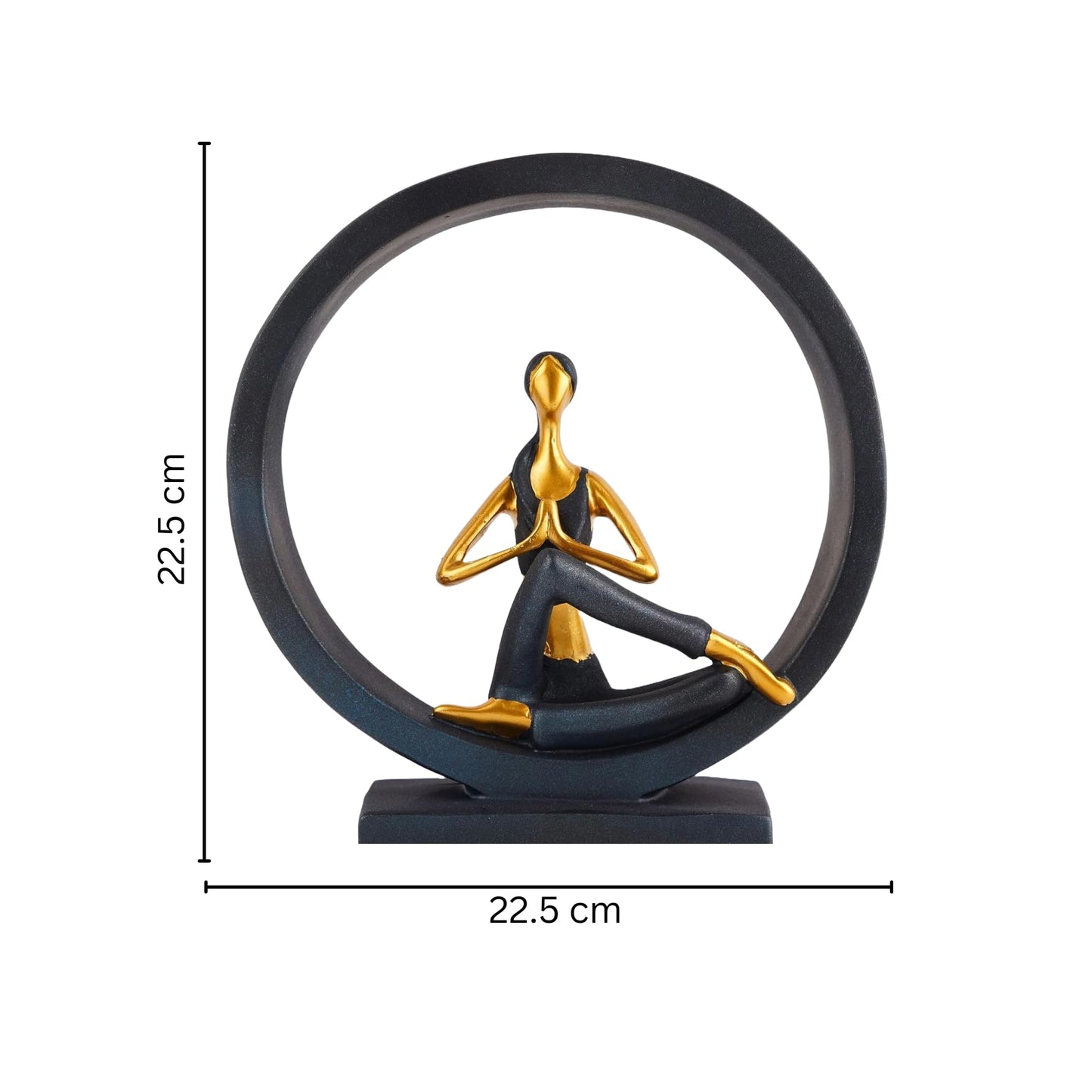oga Posture Showpiece Statue | Sculptured Lady Poly Resin Figurine for Yoga Studio, Relaxation Corner, & Fitness Room | Yoga Art