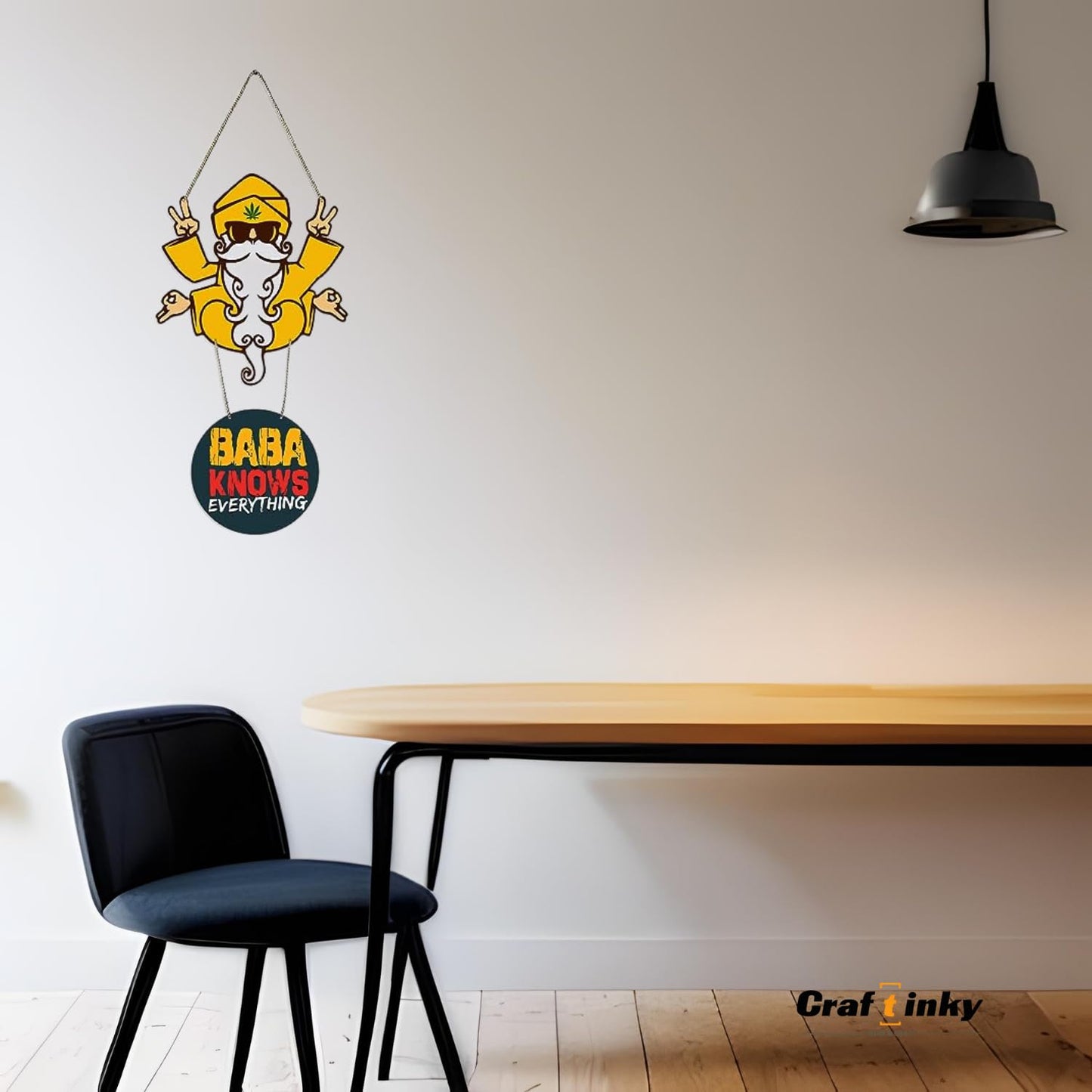 Baba Knows Everything Wall Hanging Quirky Engineered Wood Decor