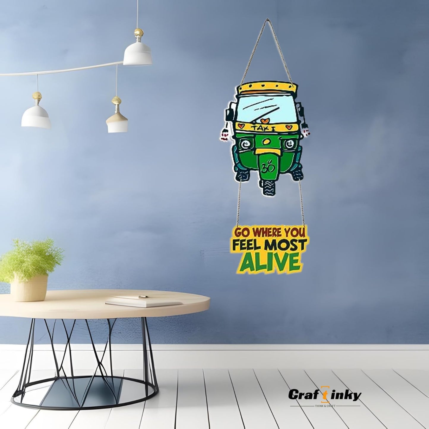 Taxi Design Wall Hanging go Where You Feel Alive Quote Adventure ready Decor