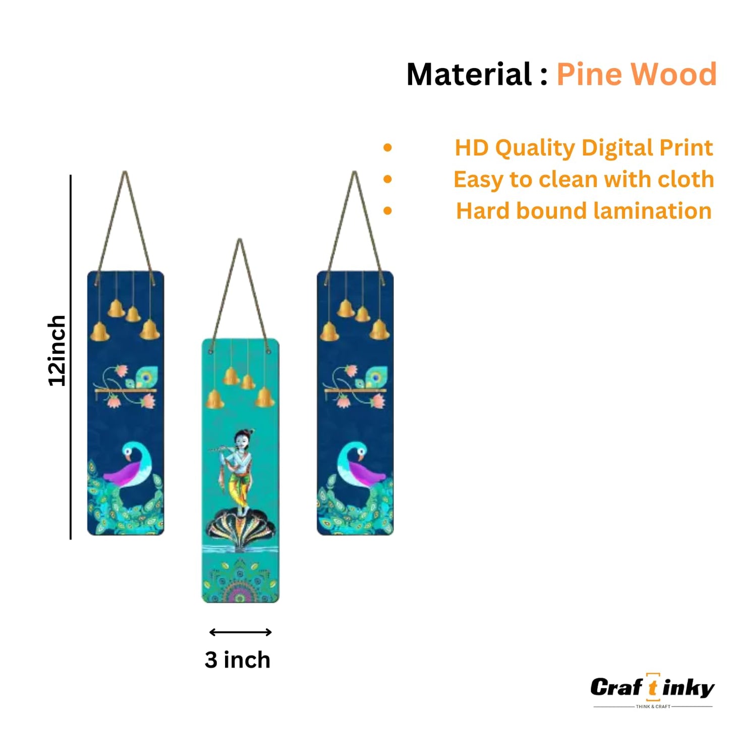 Krishna Design Wall Hanging Divine Engineered Wood Decor