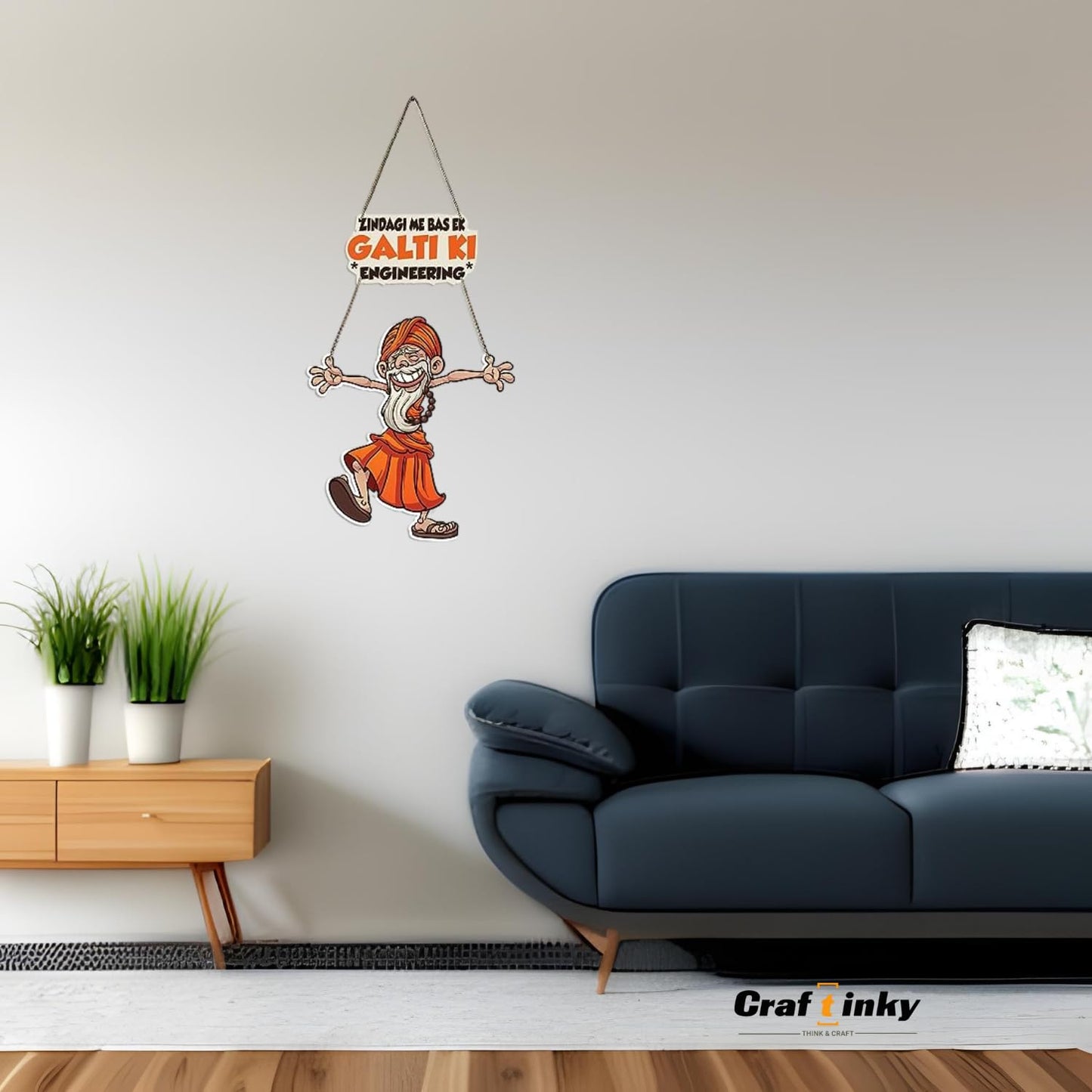 Baba Design Wall Hanging zindagi Mein Bas Ek Galti Ki Engineering Quote Humorous Decor