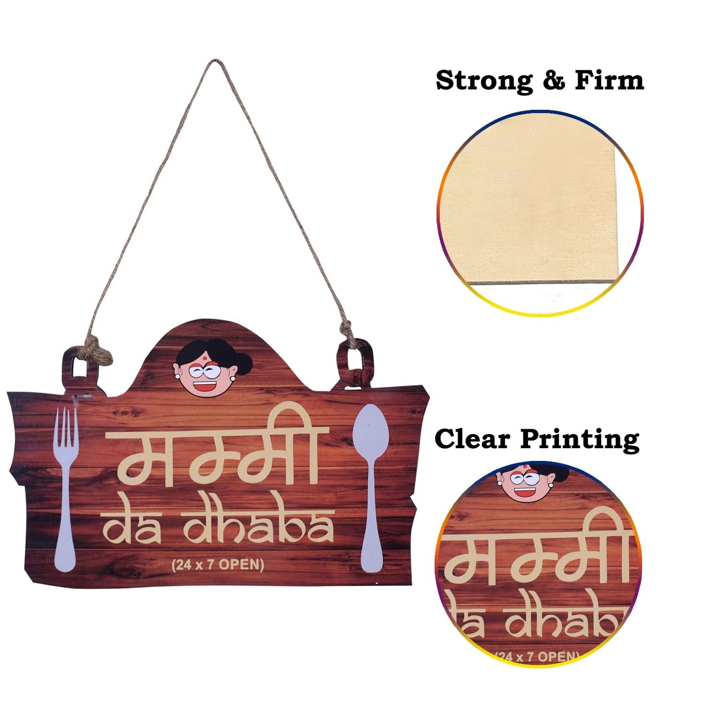 Mummy Da Dhaba Wall Hanging Homely Engineered Wood Decor