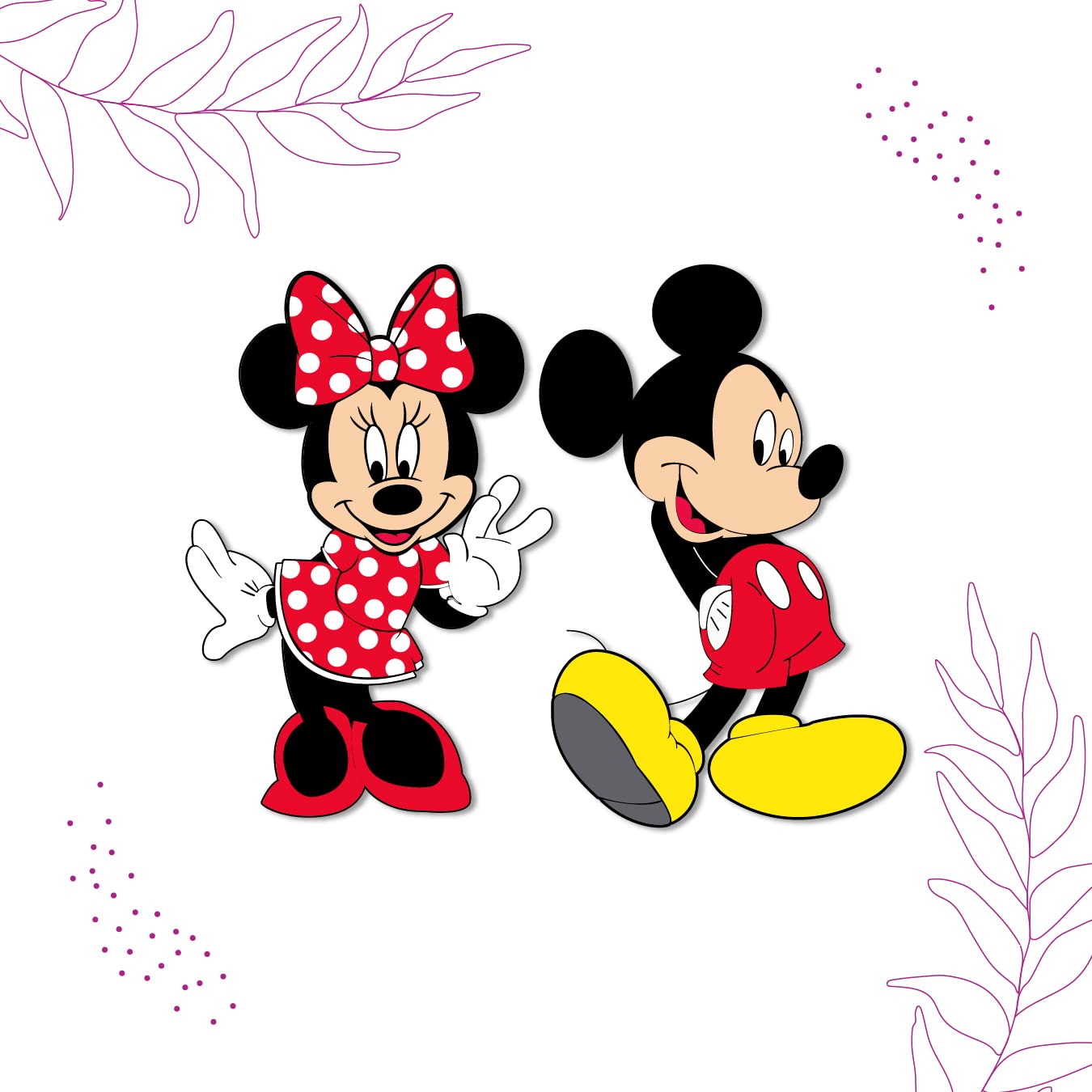 Mickey and Minnie Wooden Fridge Magnet (Pack of 1) Fun Comic Character Gift and Decoration