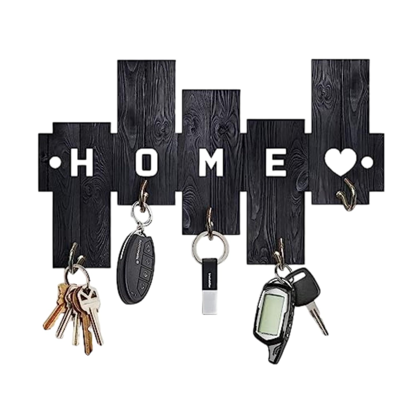 Home Wooden Design Key Holder With Inspirational Quote Engineered Wood Wall Organizer