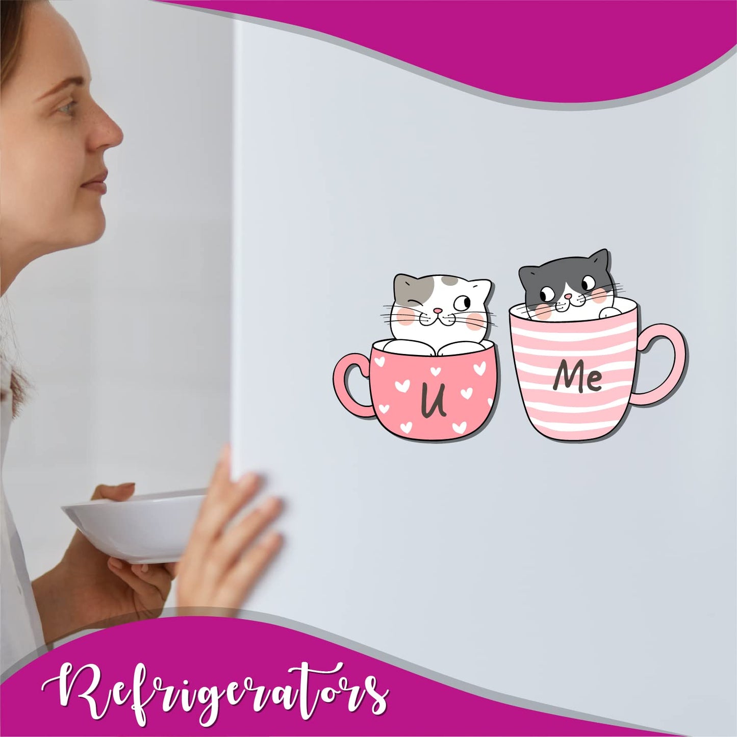 You&Me Wooden Fridge Magnet(Pack of 1) Valentine,Anniversary,Couple&Love Gift Valentine Couple Wedding Anniversary Gift&Decoration for Husband-Wife,Boyfriend-Girlfriend,Him-Her,Men-Women