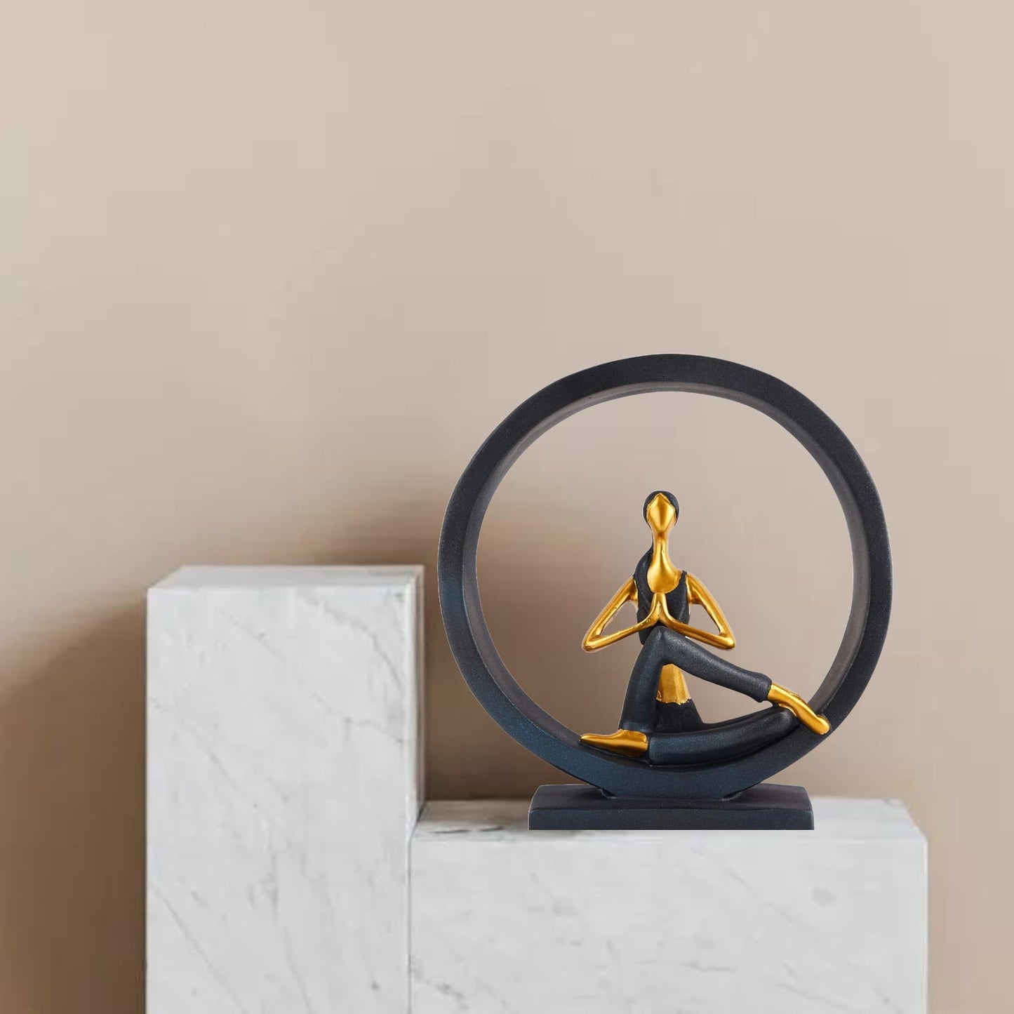 oga Posture Showpiece Statue | Sculptured Lady Poly Resin Figurine for Yoga Studio, Relaxation Corner, & Fitness Room | Yoga Art