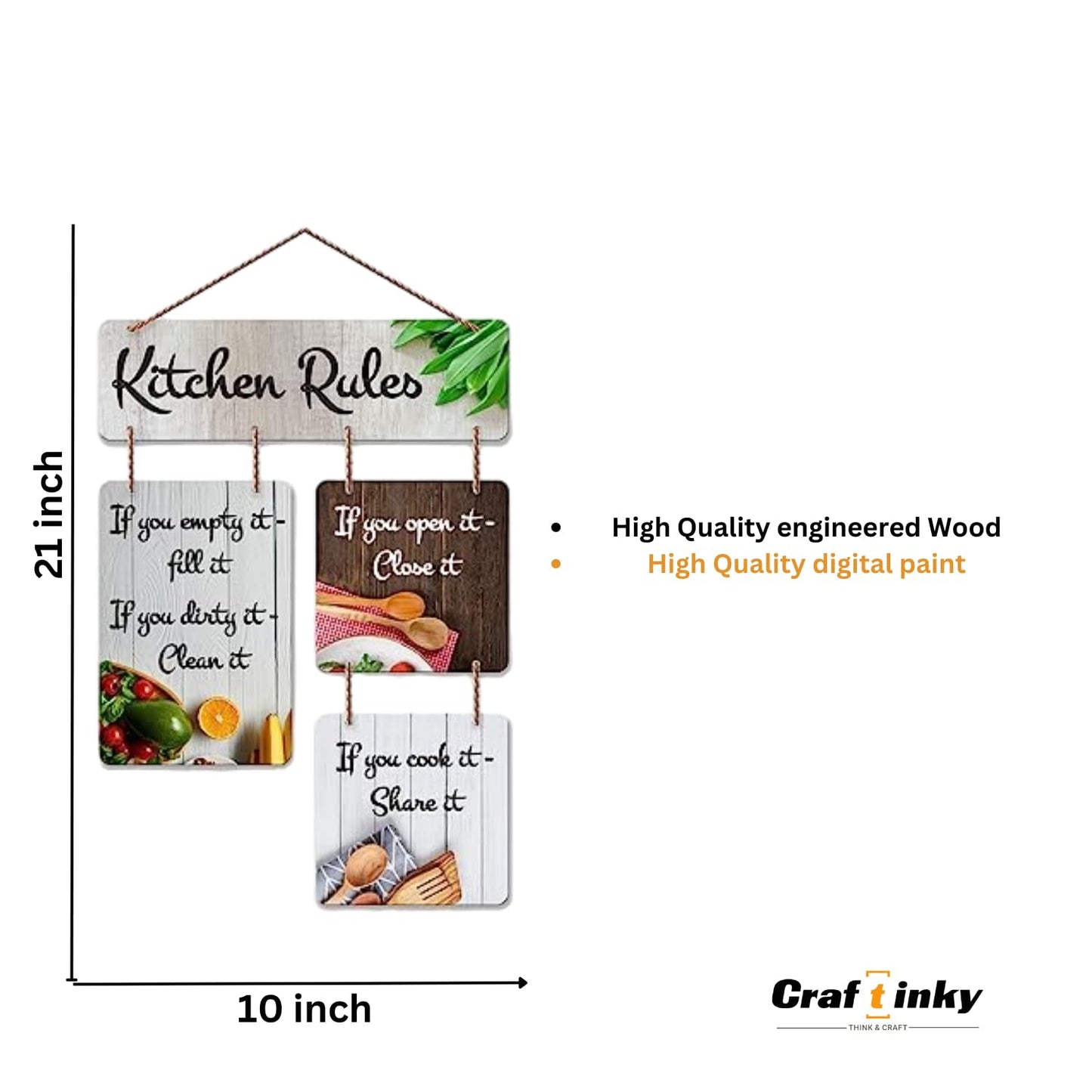 Kitchen Rules Wall Hanging Add Charm And Order To Your Cooking Space