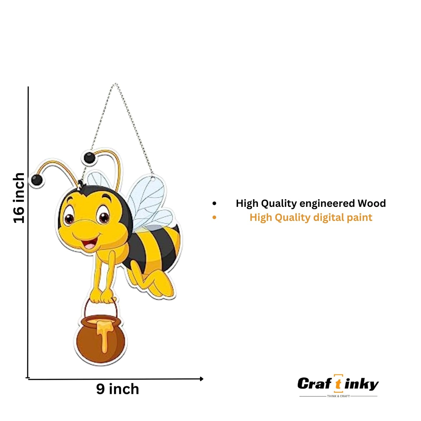 Honey Bee Wall Hanging: Charming Engineered Wood Decor For Your Home