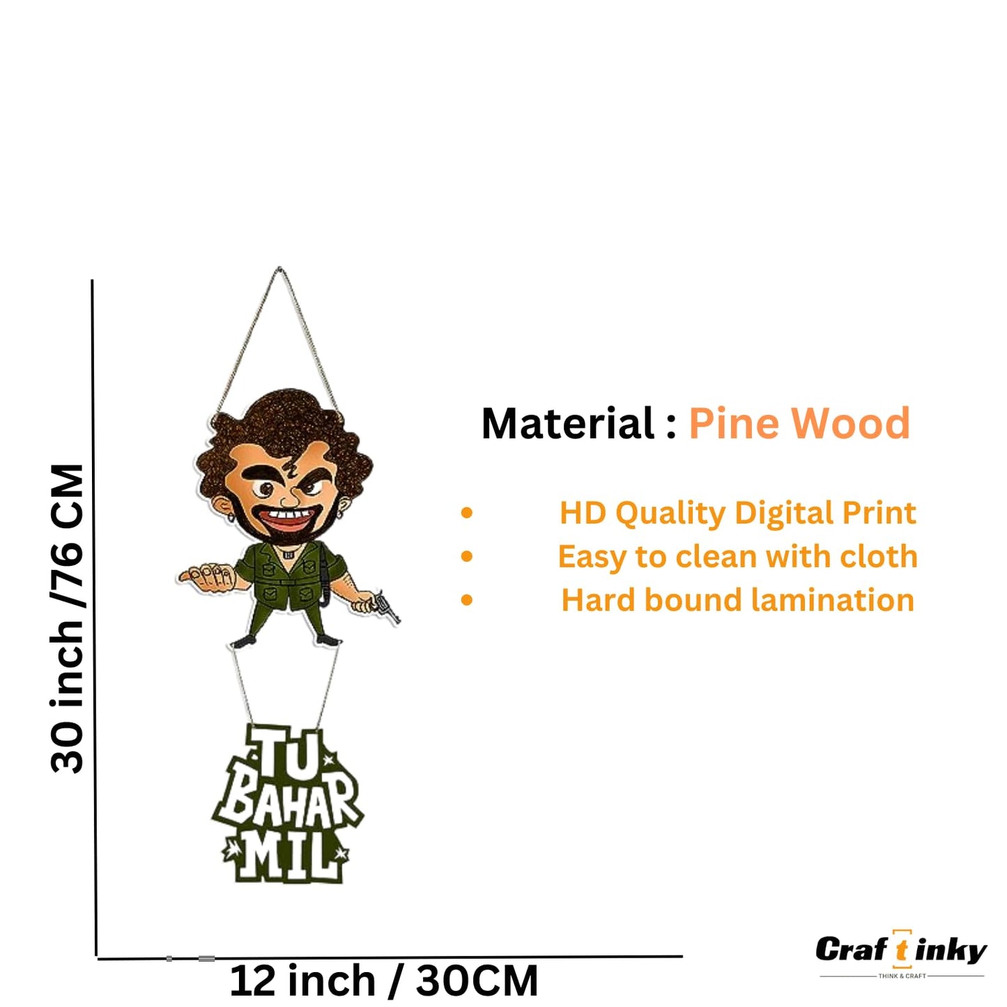 Gabbar Design Wall Hanging Tu Bahar Mil Quote Bollywood Inspired Decor
