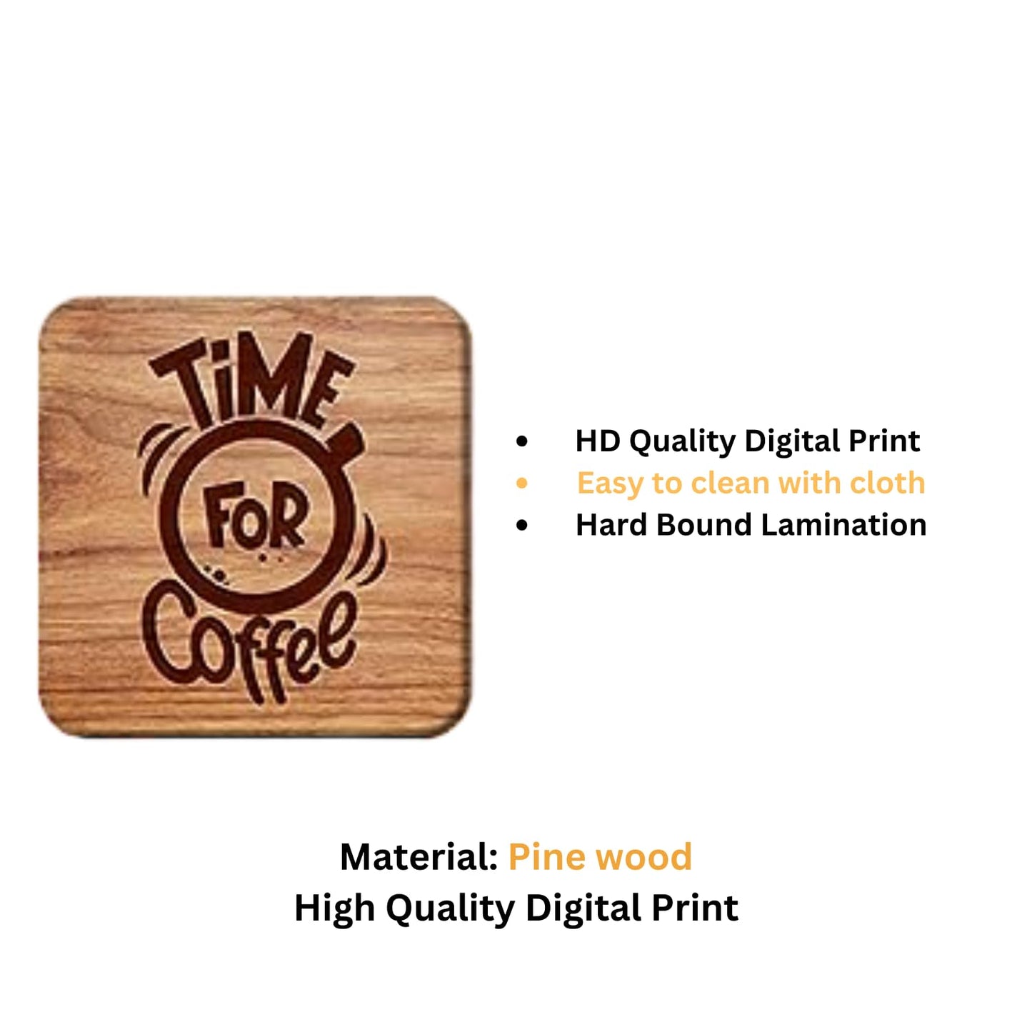Life Begins After Tea Tea coffee Coaster Set Engineered Wood Drinkware Accessories