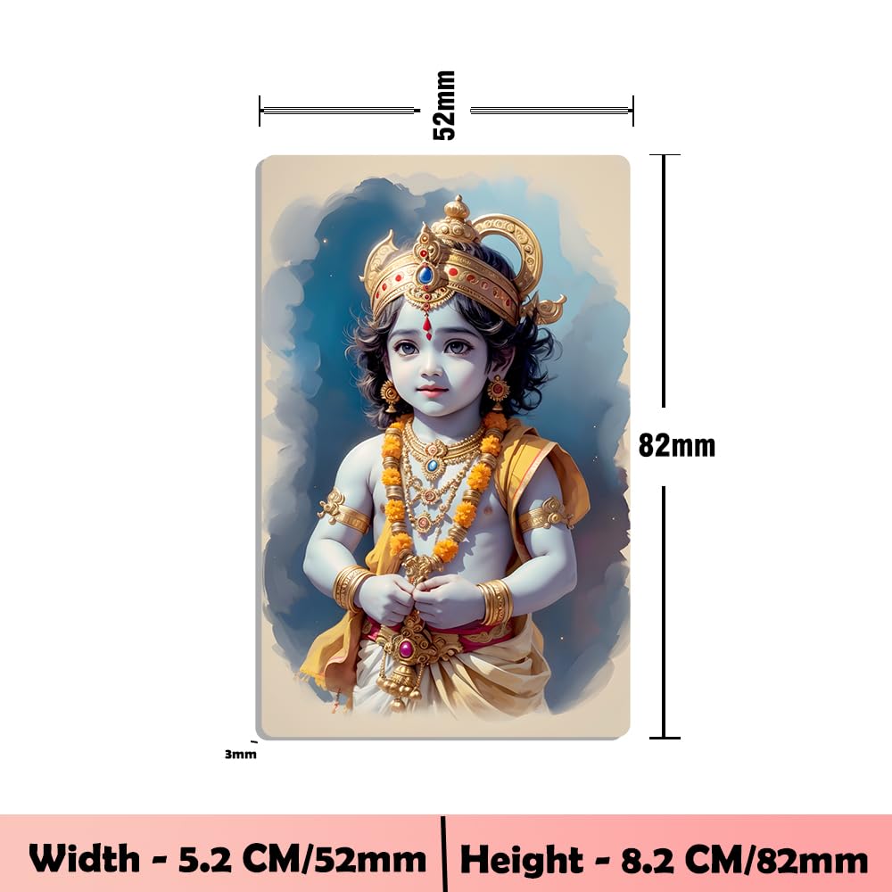 Lord Krishna Fridge Magnet Kitchen Decor Home Decoration Little Krishna Photo Digital Fridge Magnet Acrylic Fridge Magnet Size : 8.2 x 5.2 Cms