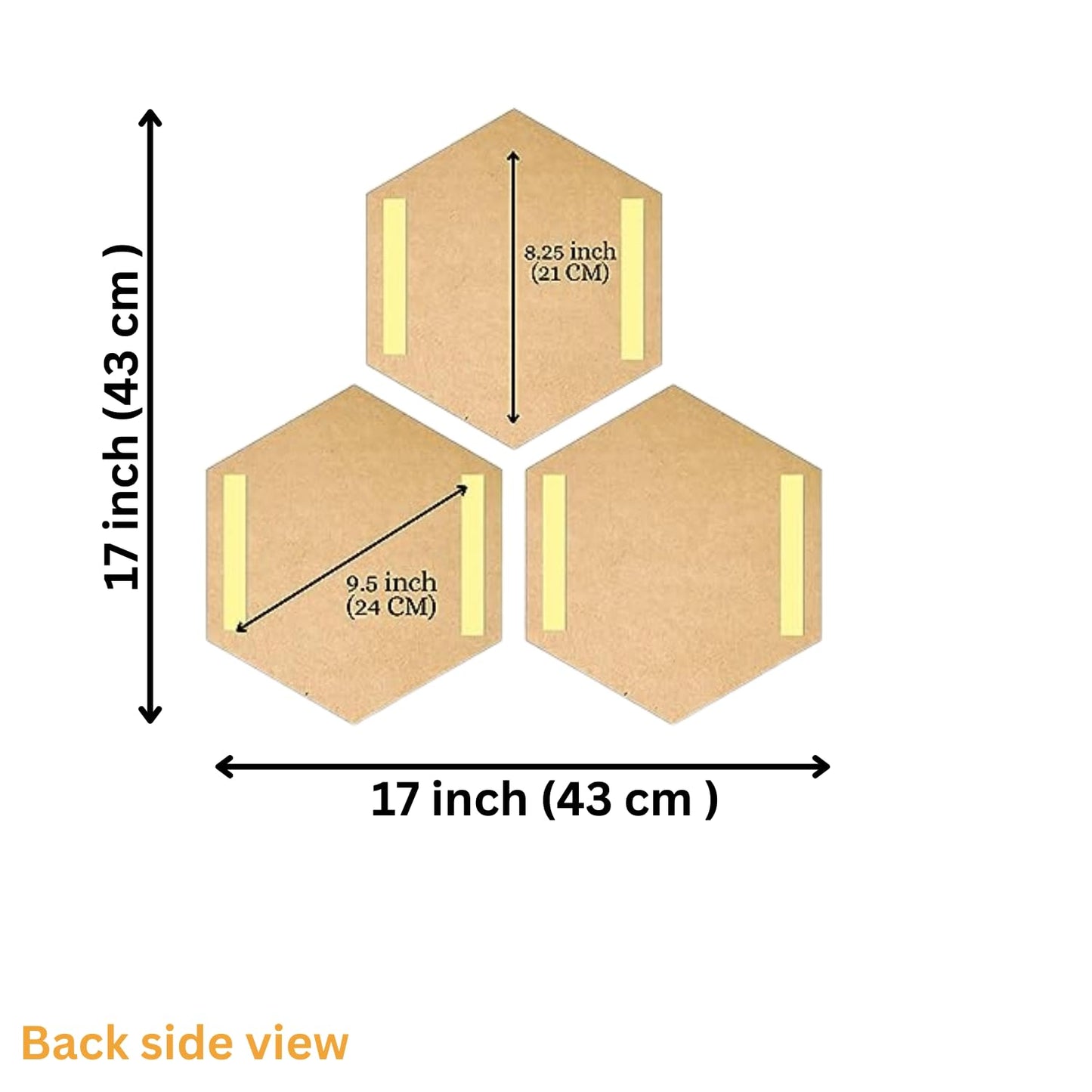 Lord Shiva Hexagon Wall Hanging Set 3 piece Engineered Wood Decor