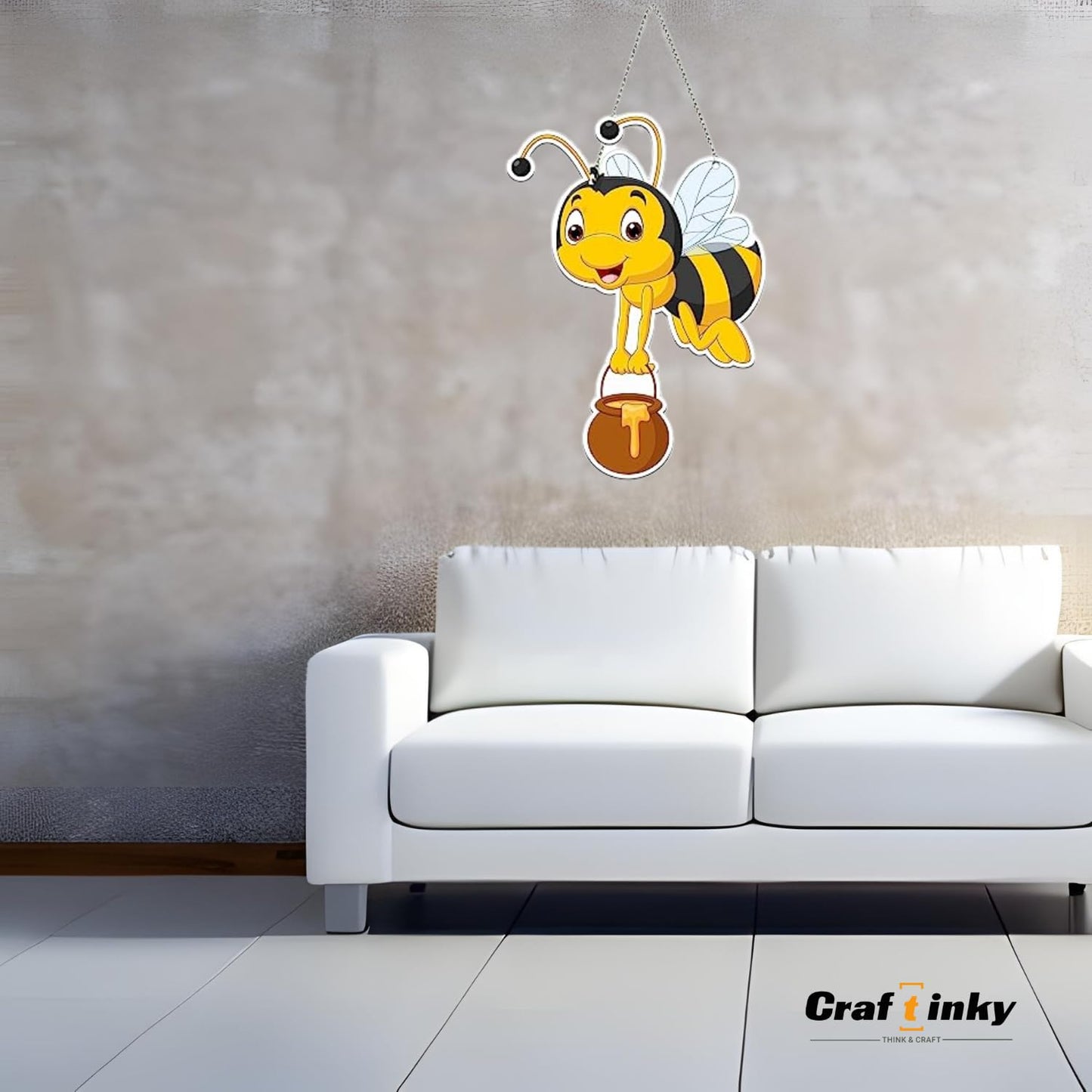 Honey Bee Wall Hanging: Charming Engineered Wood Decor For Your Home