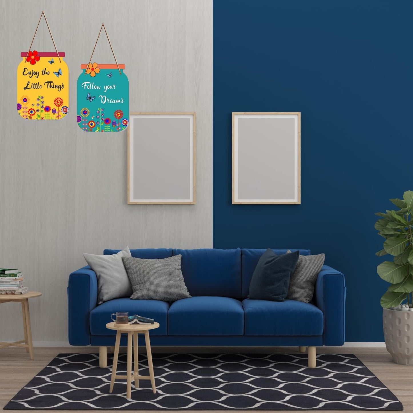 Matka Design Wall Hanging enjoy The Little Things Rustic Engineered Wood Decor