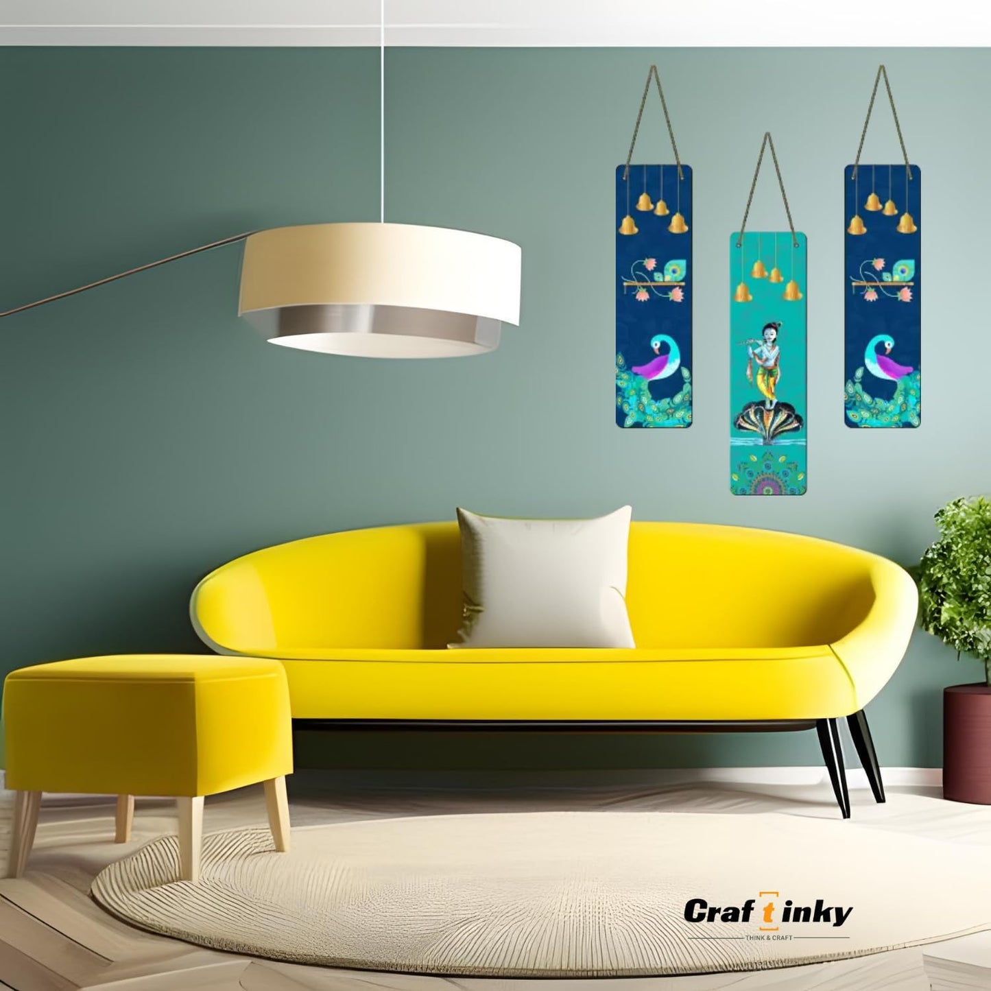 Krishna Design Wall Hanging Divine Engineered Wood Decor
