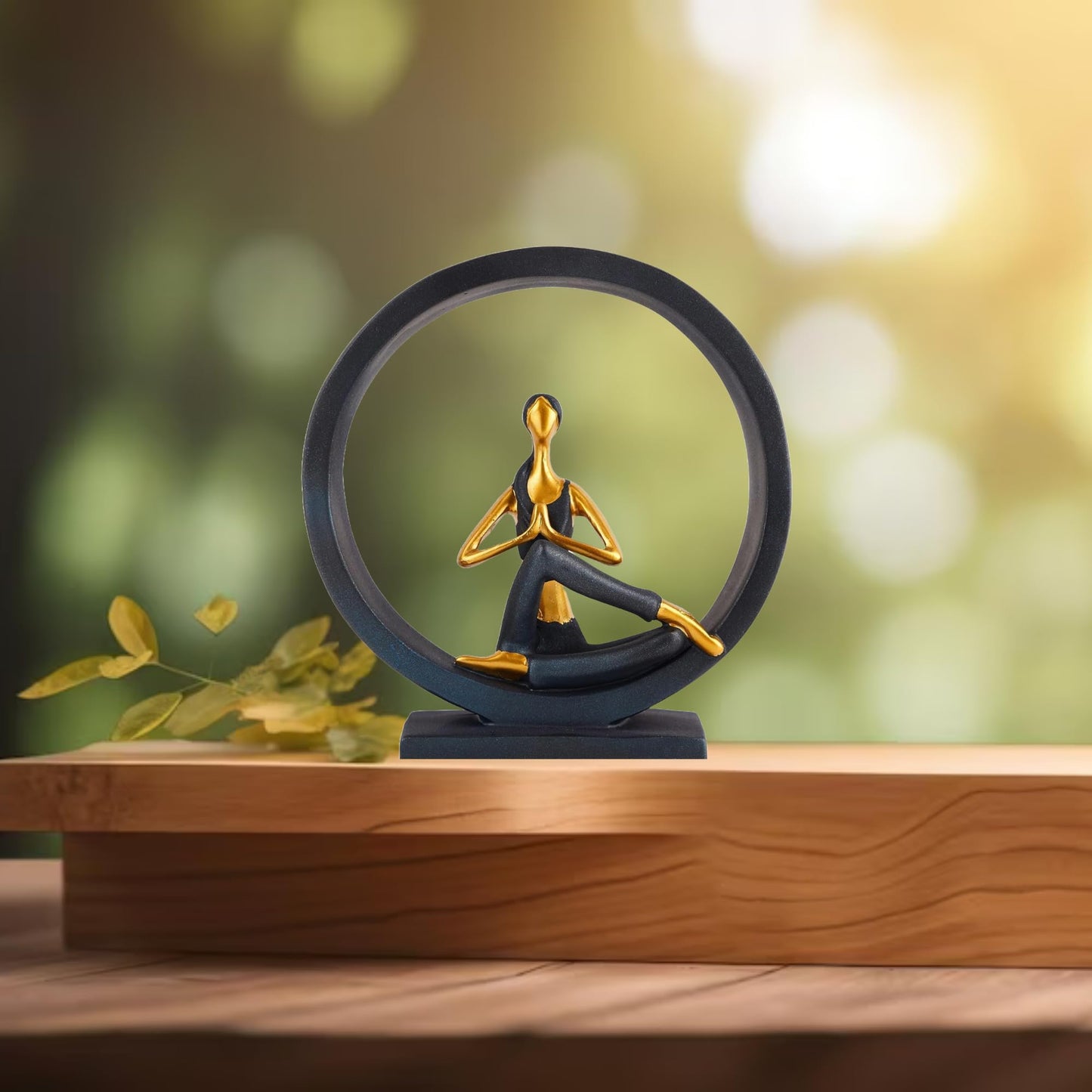 oga Posture Showpiece Statue | Sculptured Lady Poly Resin Figurine for Yoga Studio, Relaxation Corner, & Fitness Room | Yoga Art