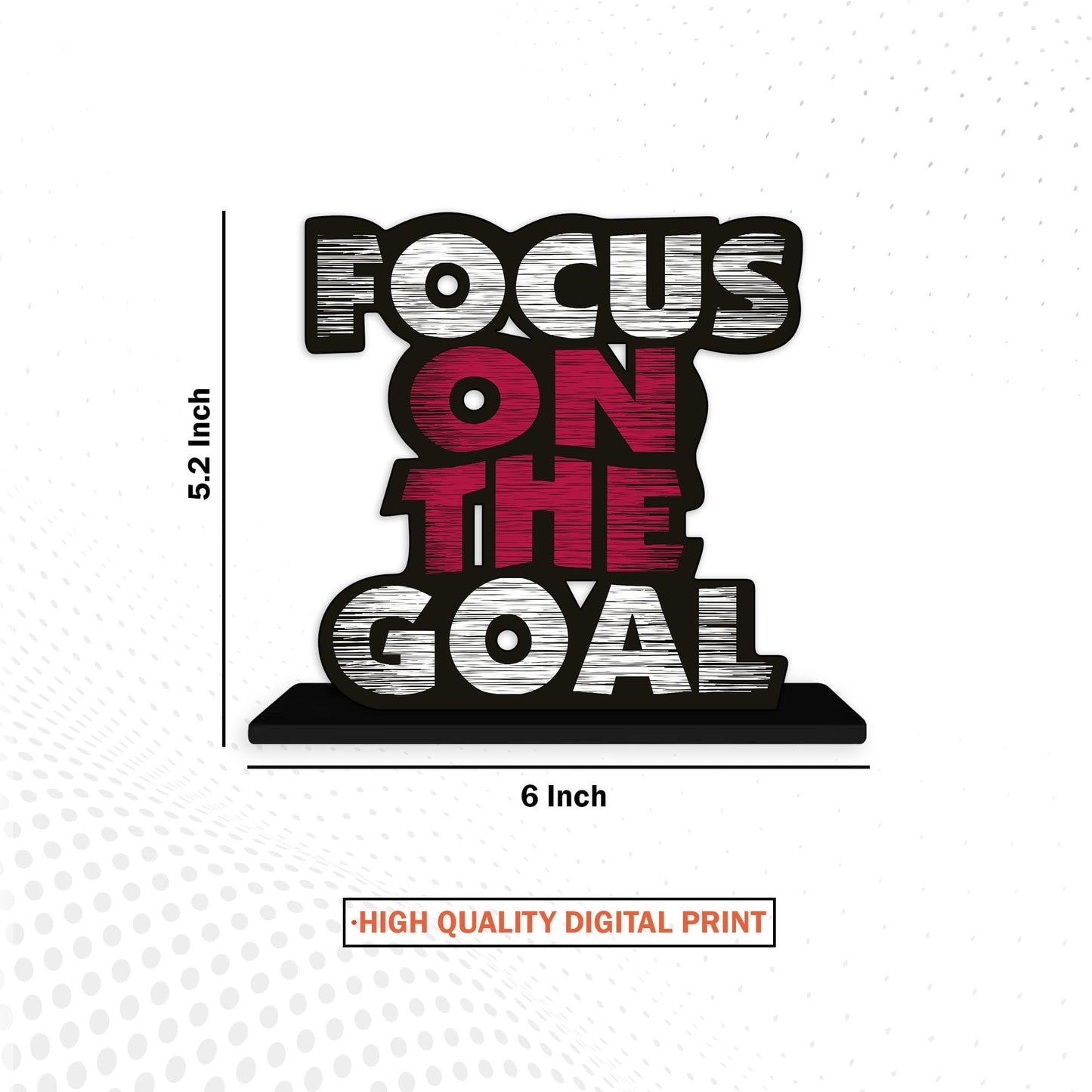 Focus on the Goal Wooden Idols And Figurine Focus On The Goal Quote Table Decor For Office Desk Showpiece | Home Decoration | Living Room | Modern Gifting Item