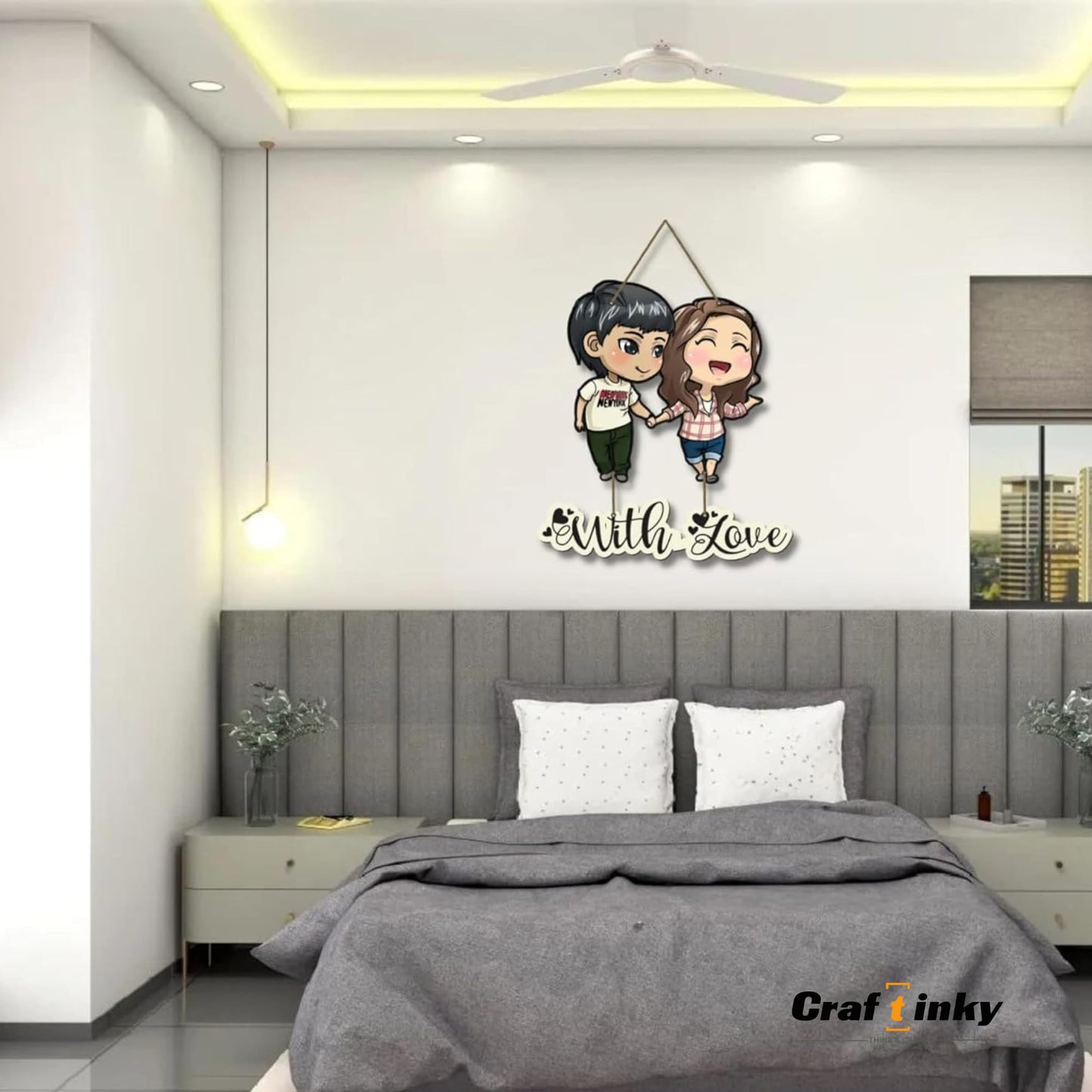 Boy & Girl Couple Wall Hanging Elegant Engineered Wood Decor For Your Home