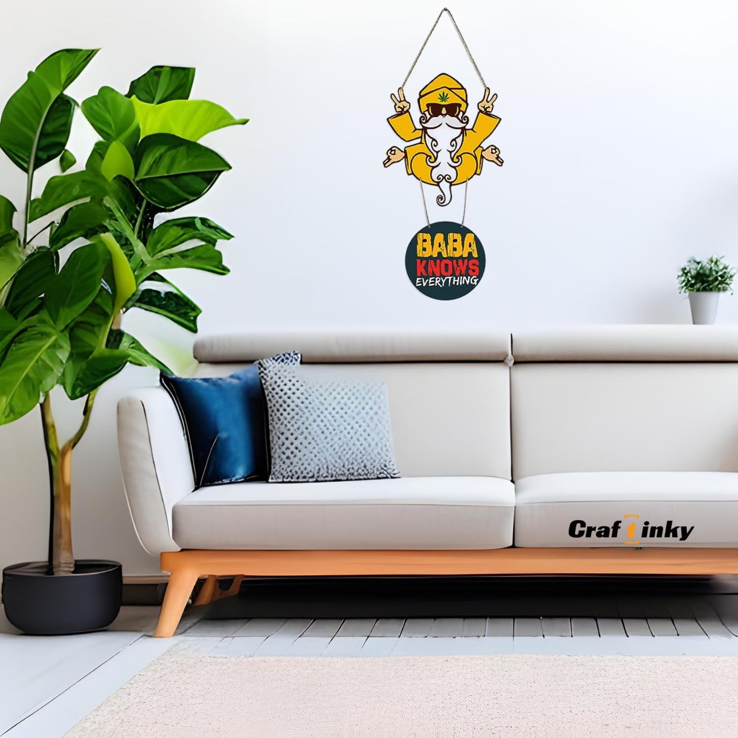 Baba Knows Everything Wall Hanging Quirky Engineered Wood Decor