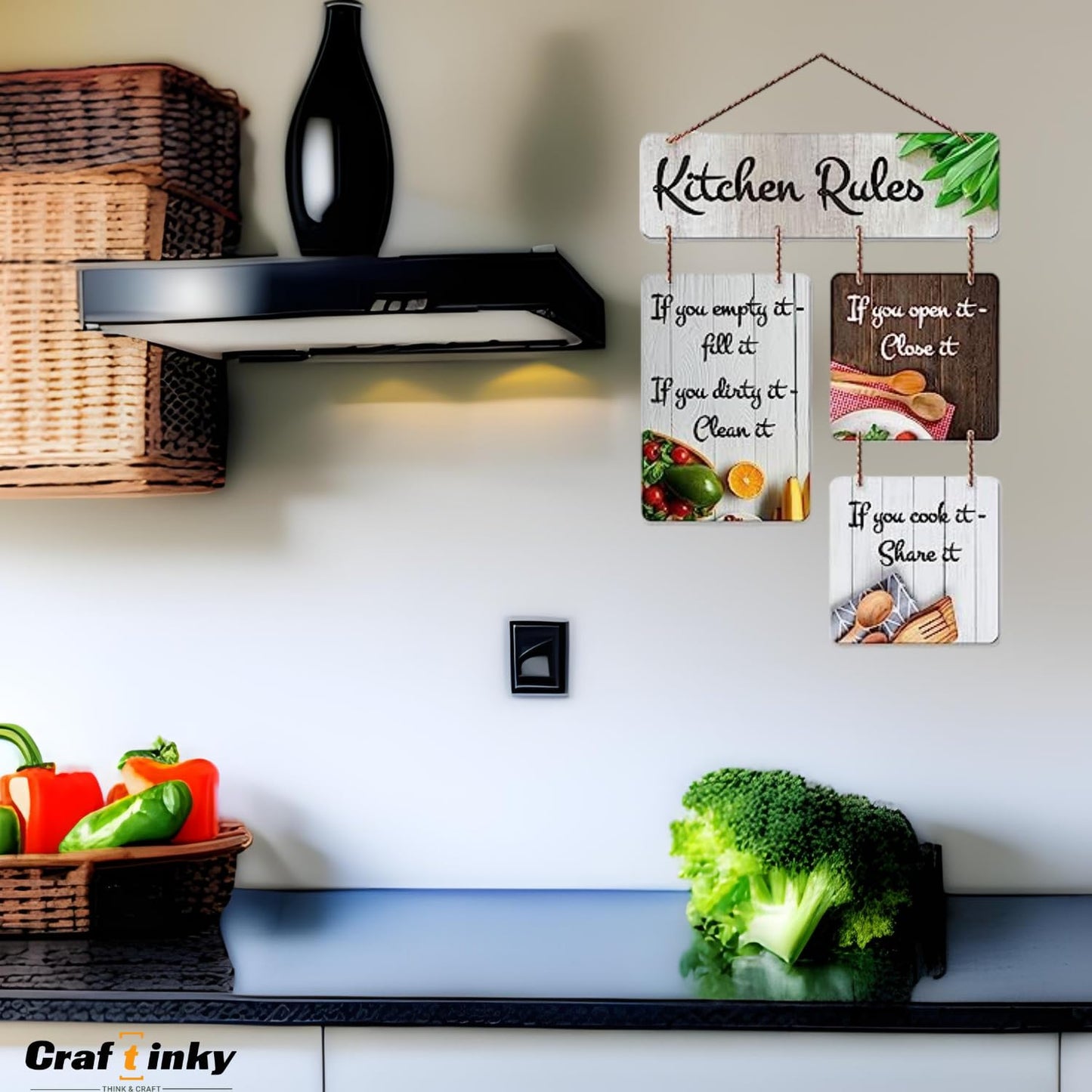Kitchen Rules Wall Hanging Add Charm And Order To Your Cooking Space