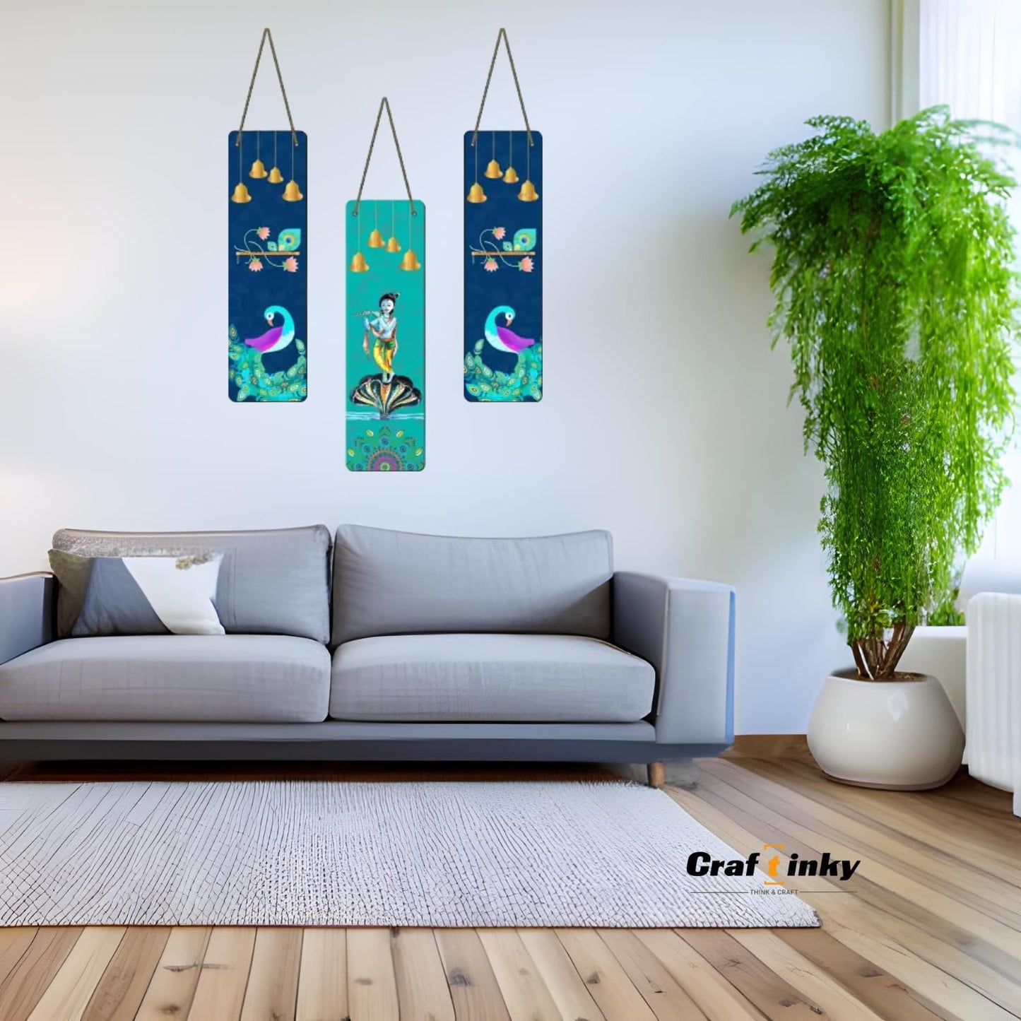 Krishna Design Wall Hanging Divine Engineered Wood Decor