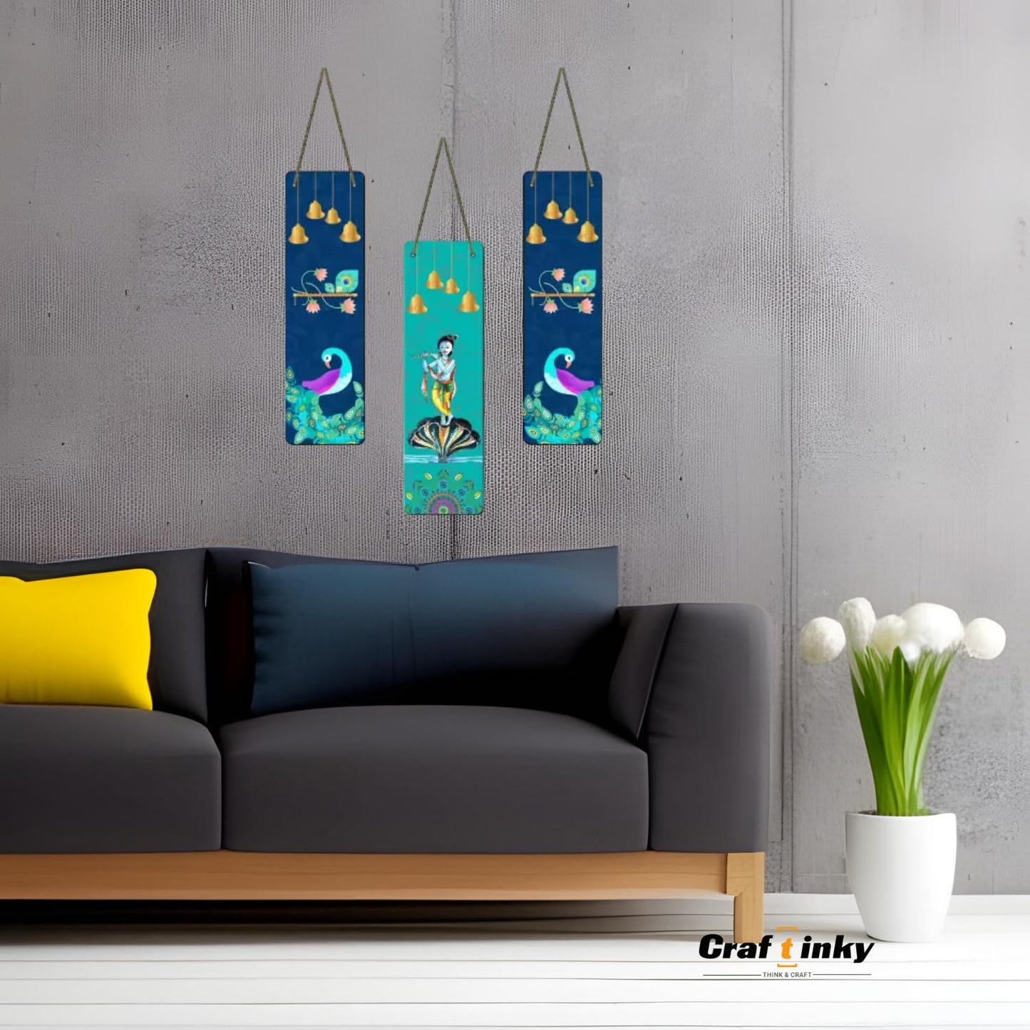 Krishna Design Wall Hanging Divine Engineered Wood Decor